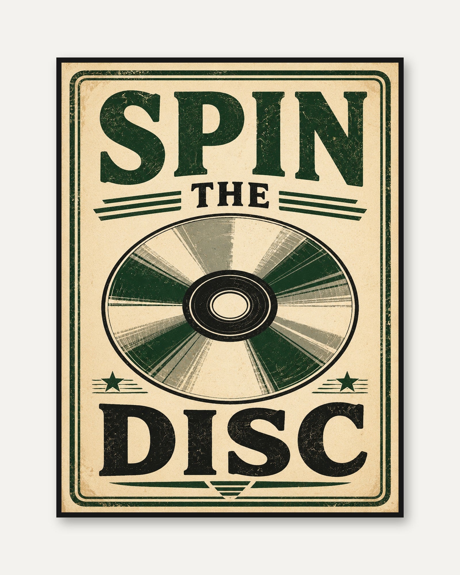 Vinyl Record Wall Art – Retro Music Poster - framed