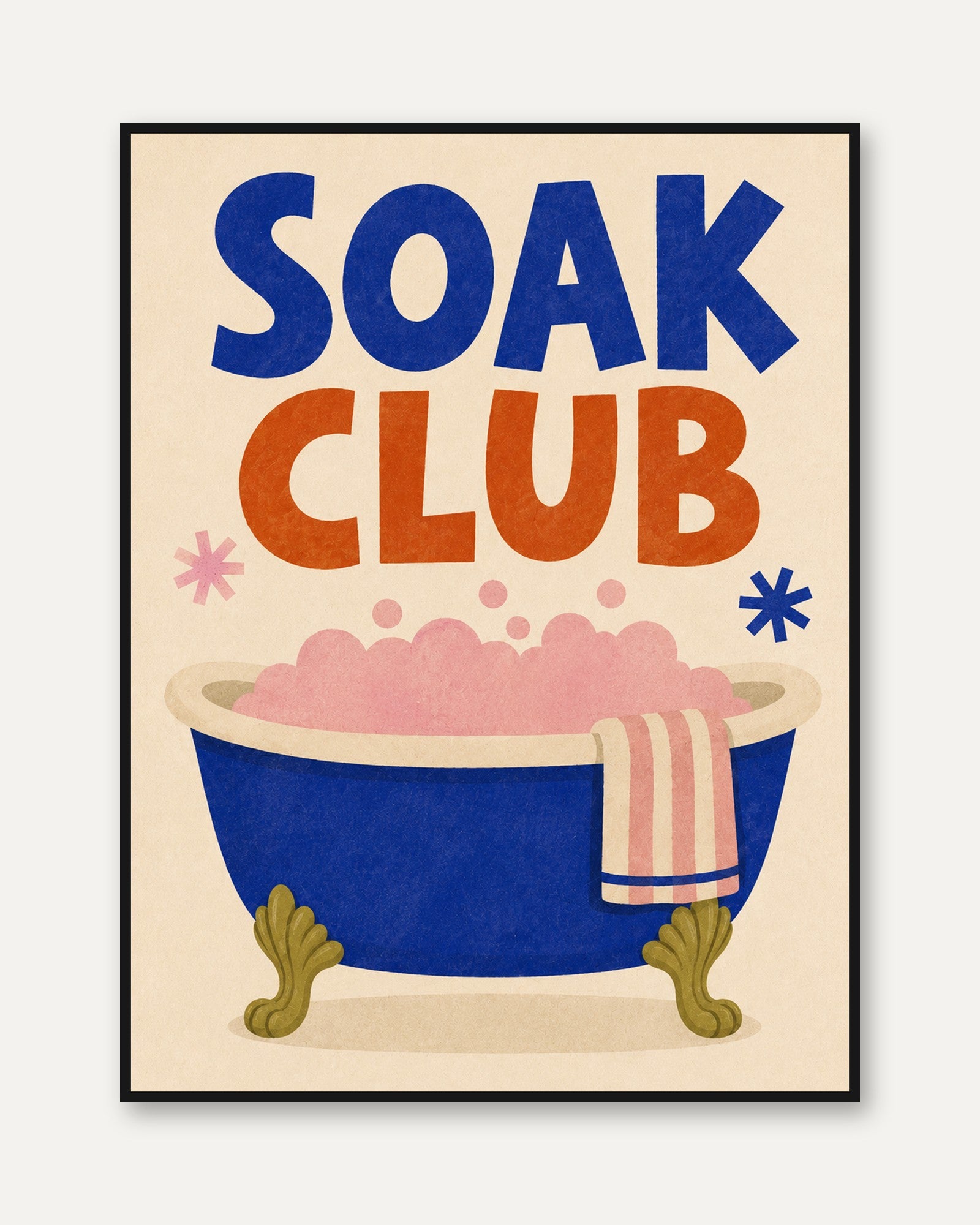 Soak Club Bathtub Print - framed