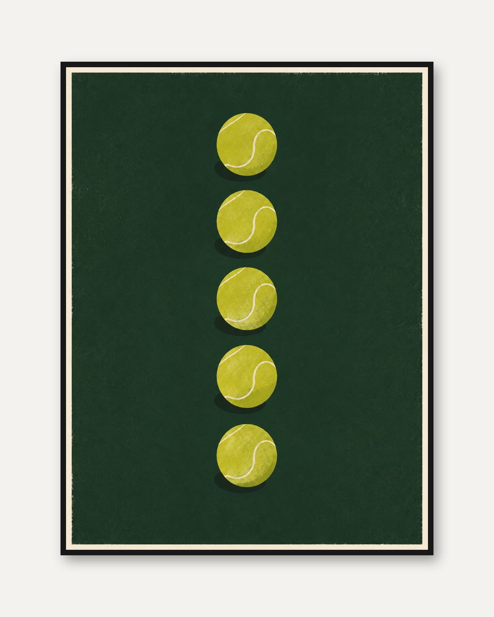 Tennis Ball Wall Art – Sports Decor Print - framed
