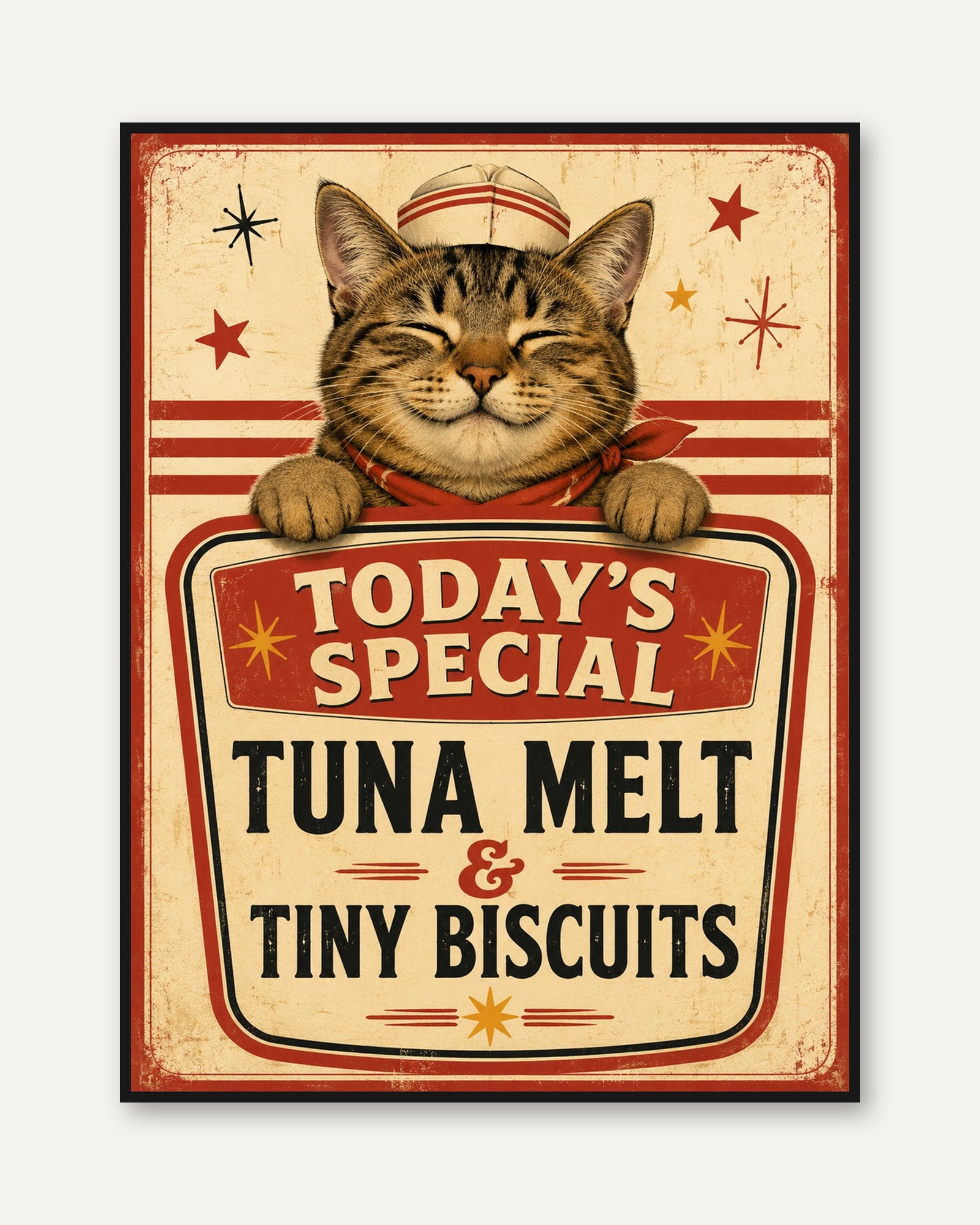 Vintage Cat Sailor Poster - framed