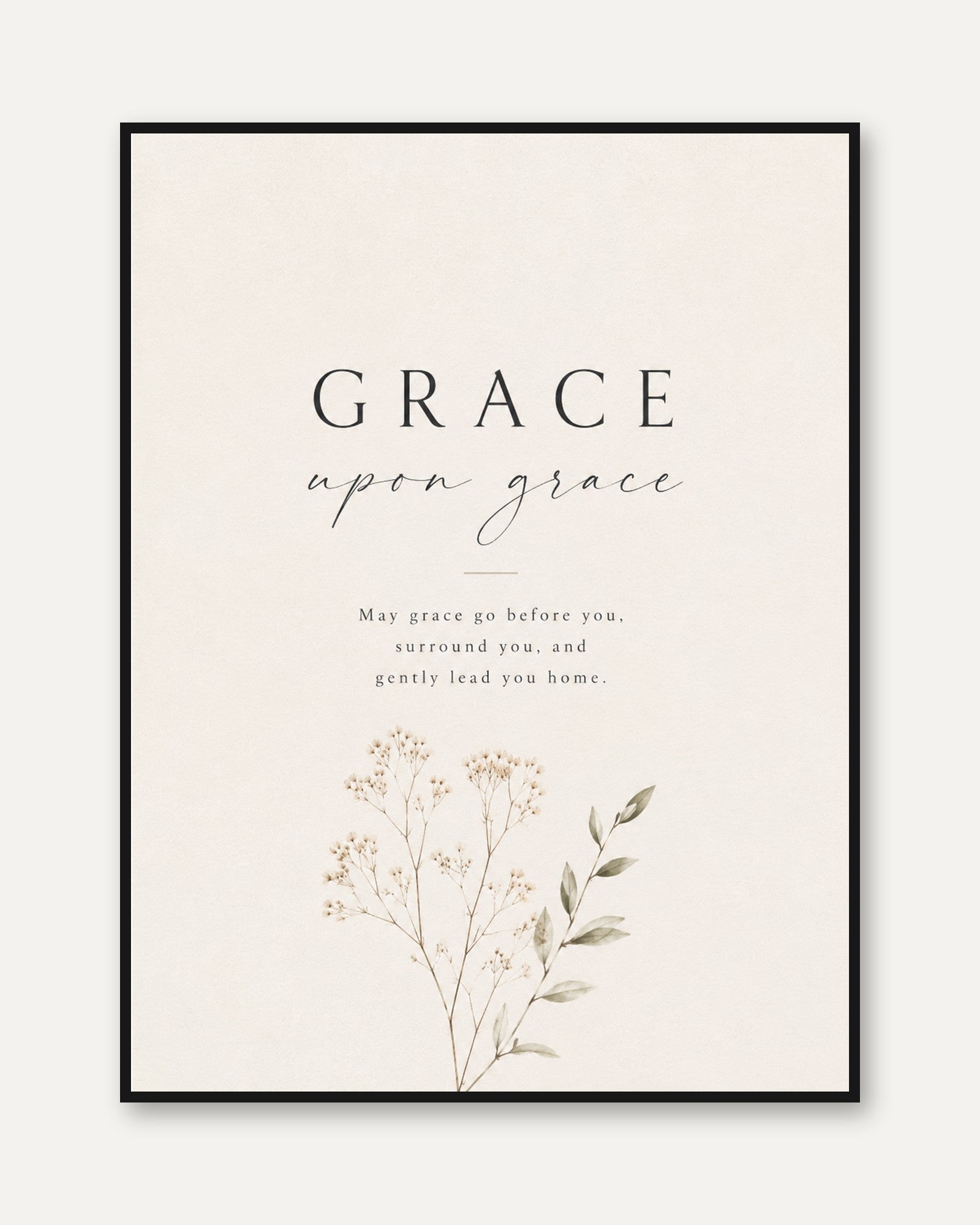 Grace Wall Art Print – Inspirational Quote - framed
