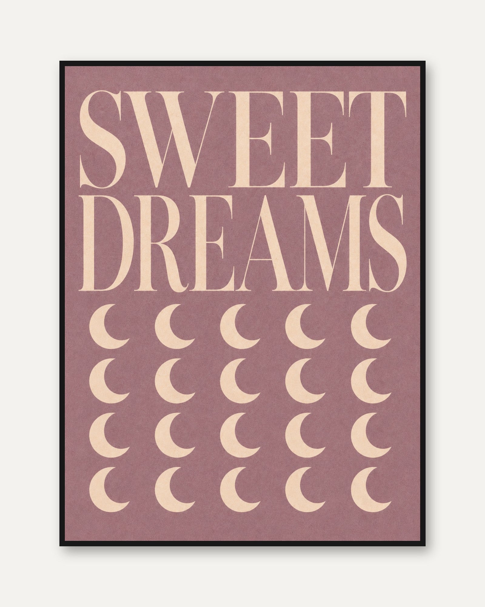 Sweet Dreams Nursery Print: Moon Pattern - framed