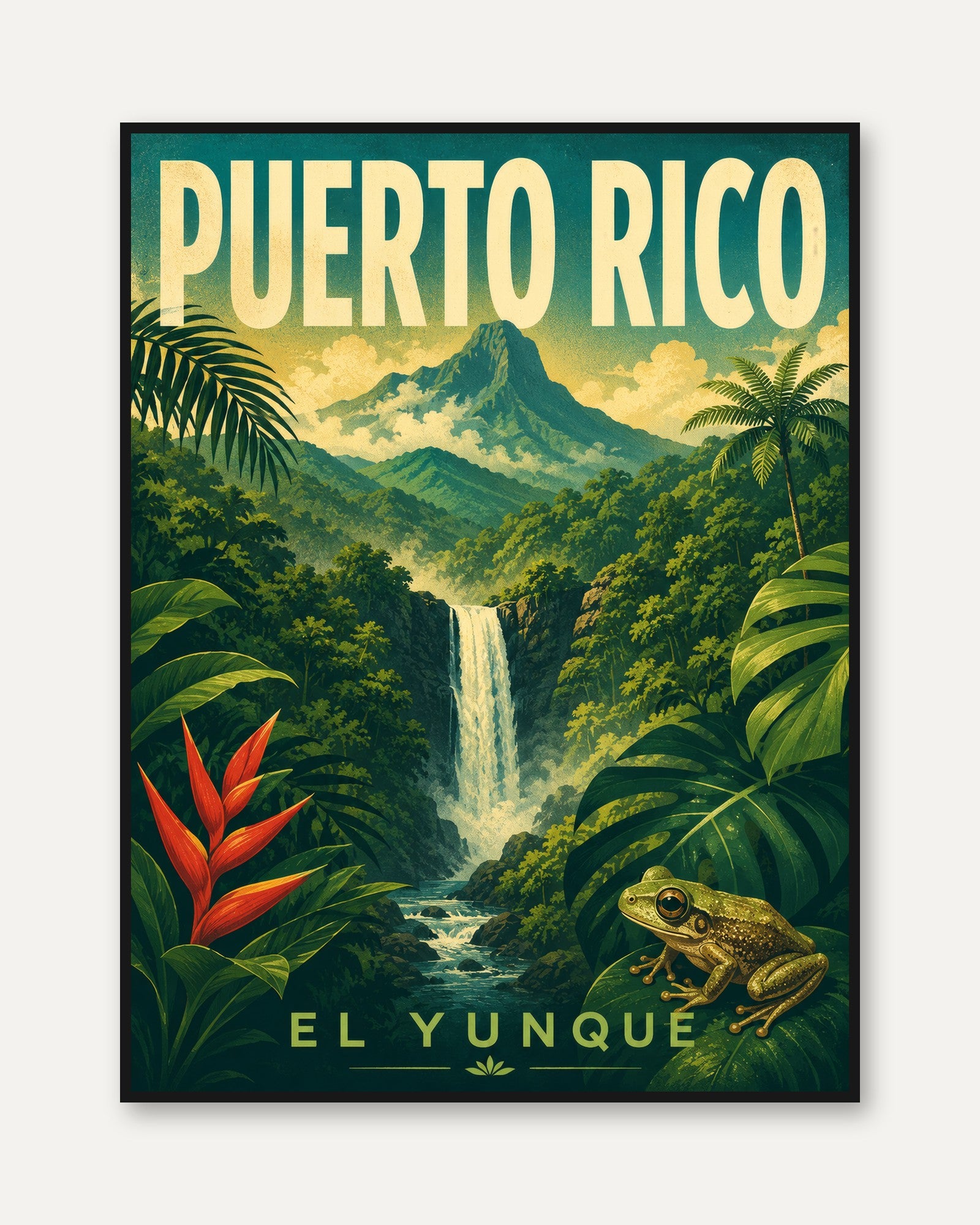 Puerto Rico Travel Poster – El Yunque Print - framed
