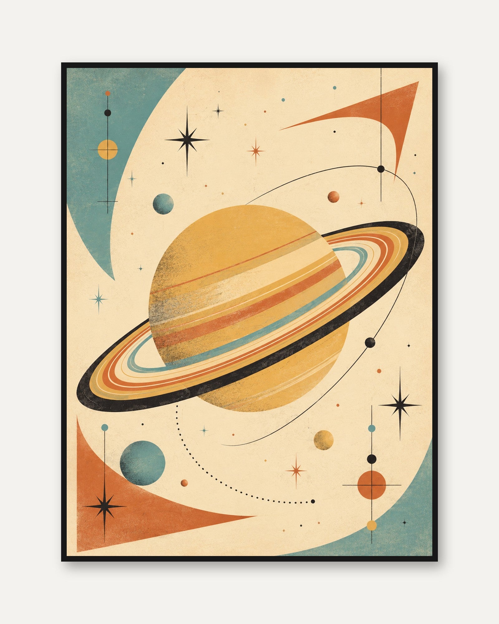 Retro Space Wall Art - framed