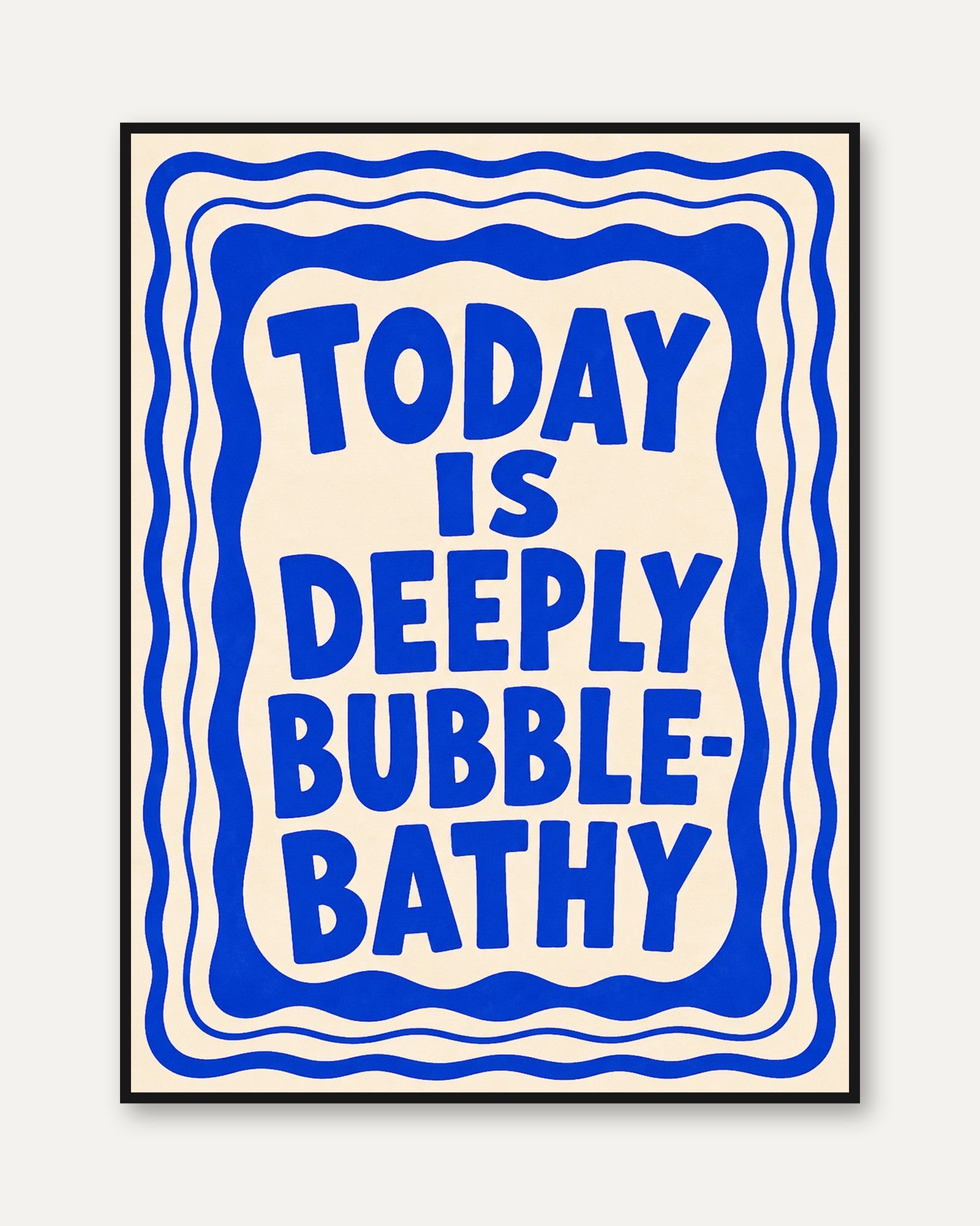 Bathroom Typography Print: Retro Bubble Bath Quote - framed