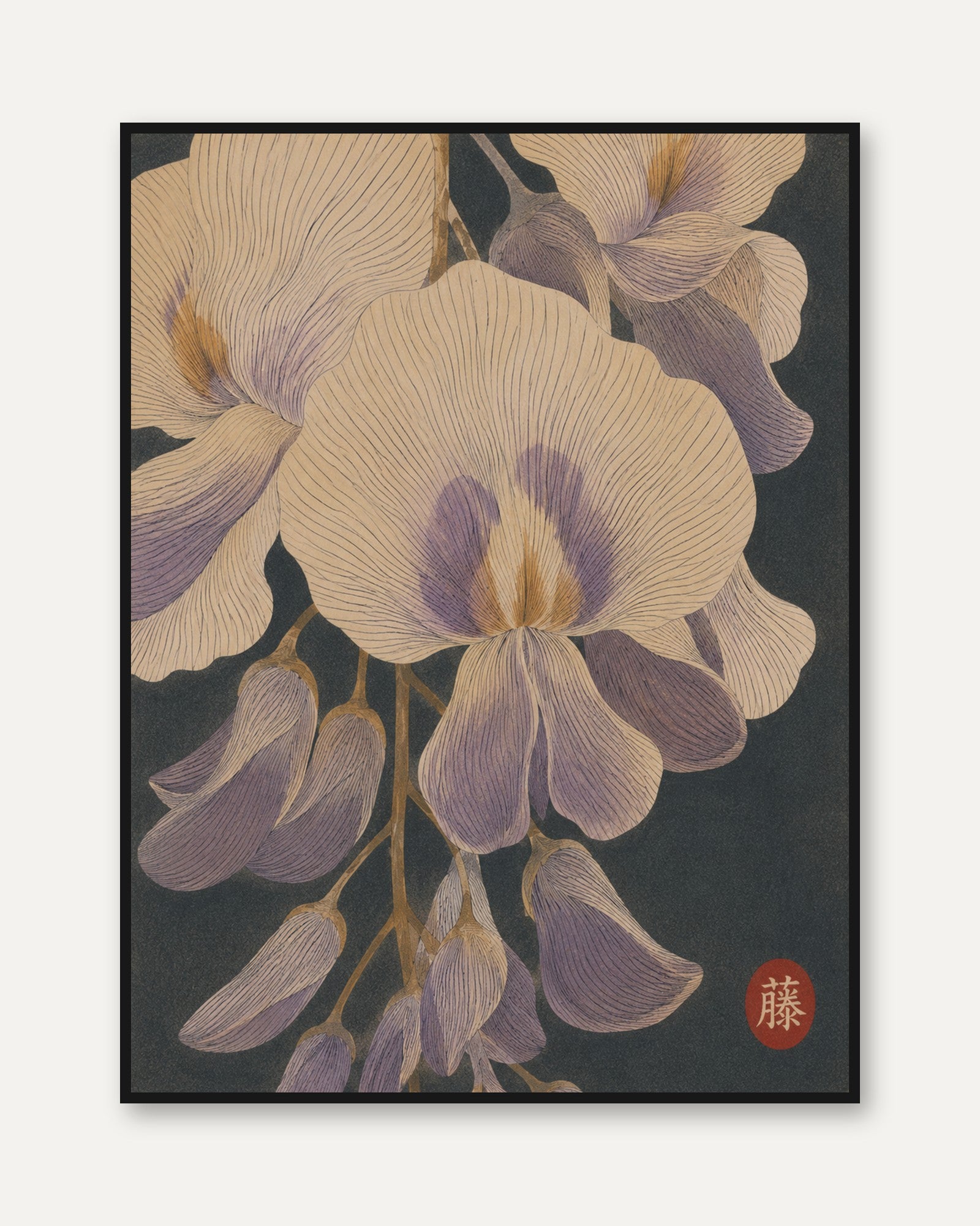 Japanese Iris Print – Vintage Botanical Wall Art - framed