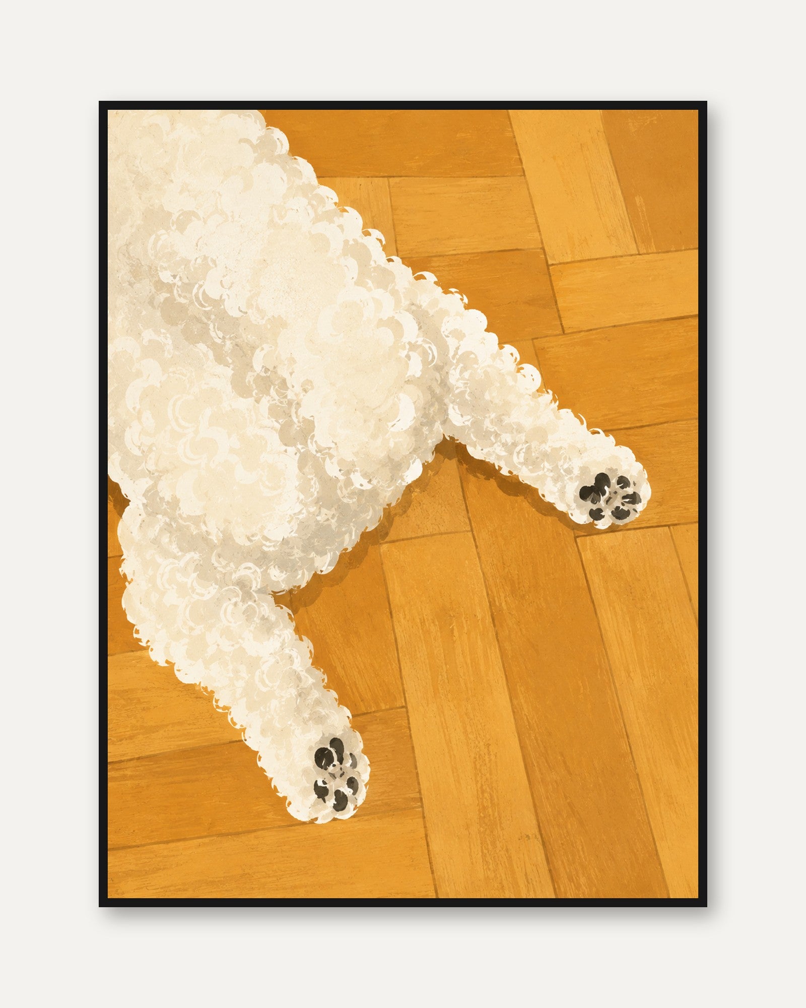 Dog Paw Wall Art – Pet Lover Print - framed