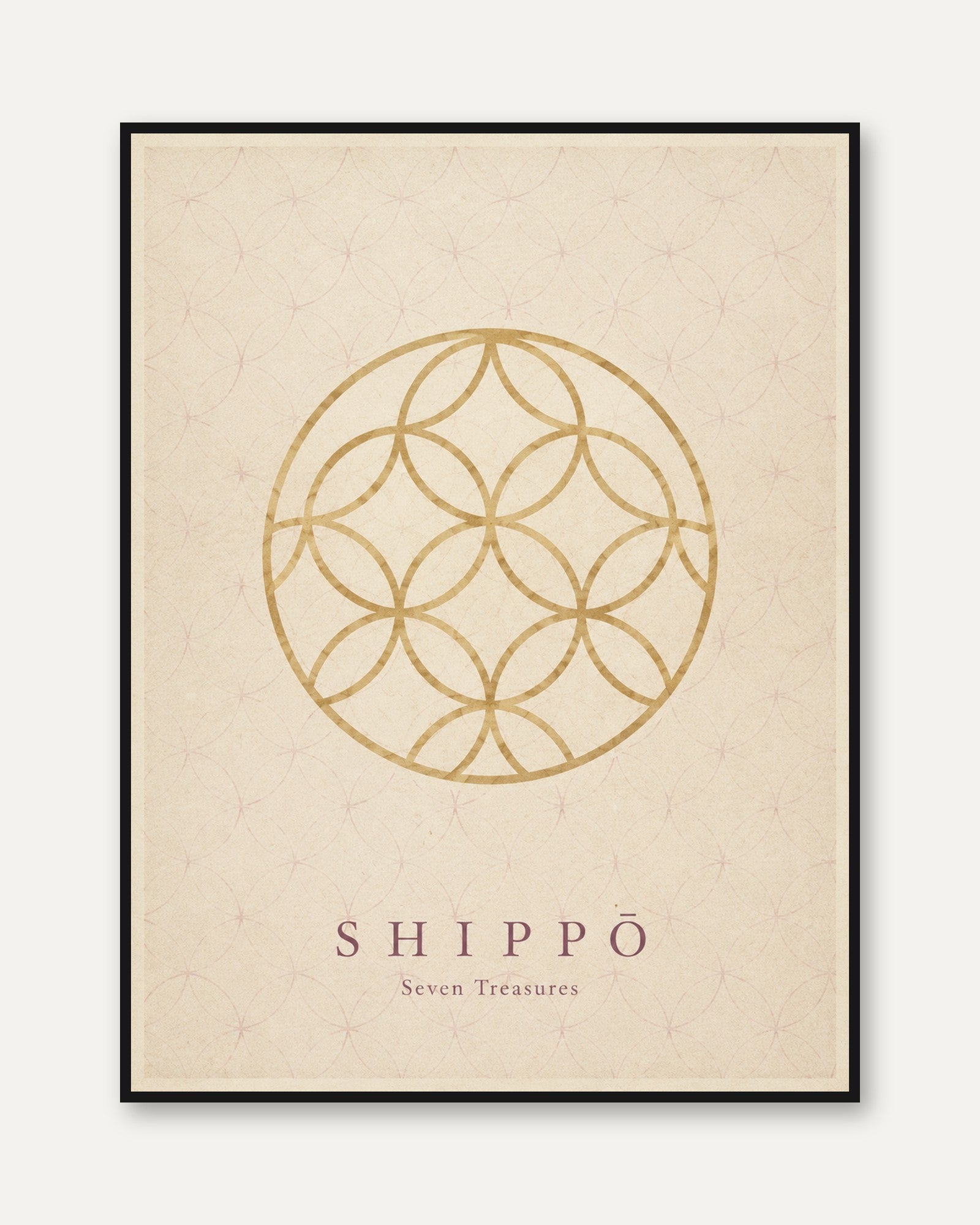 Sacred Circle Print: Japanese Geometric Art - framed