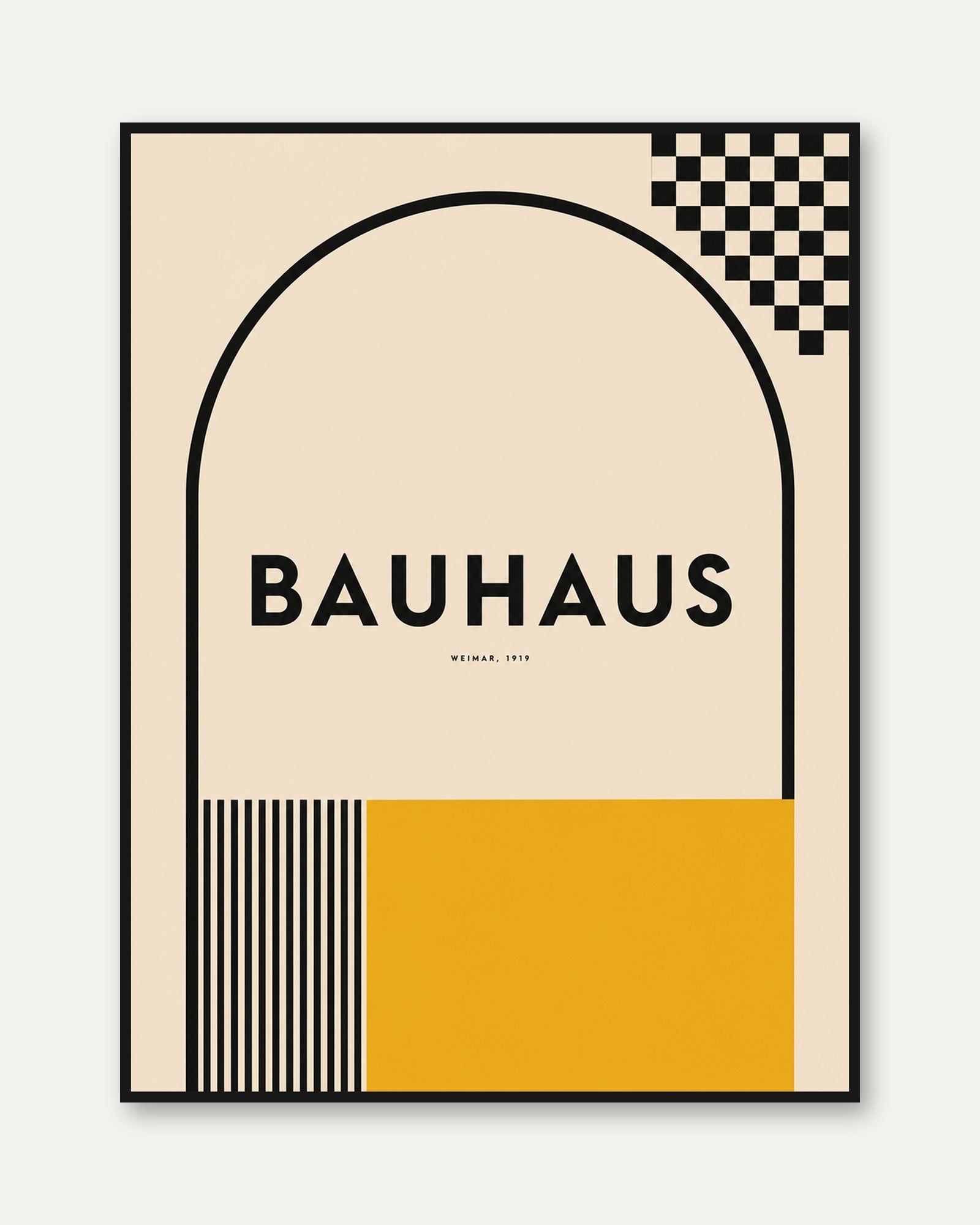 Bauhaus Art Print: Modernist Geometric Decor (Living Room or Office) - framed