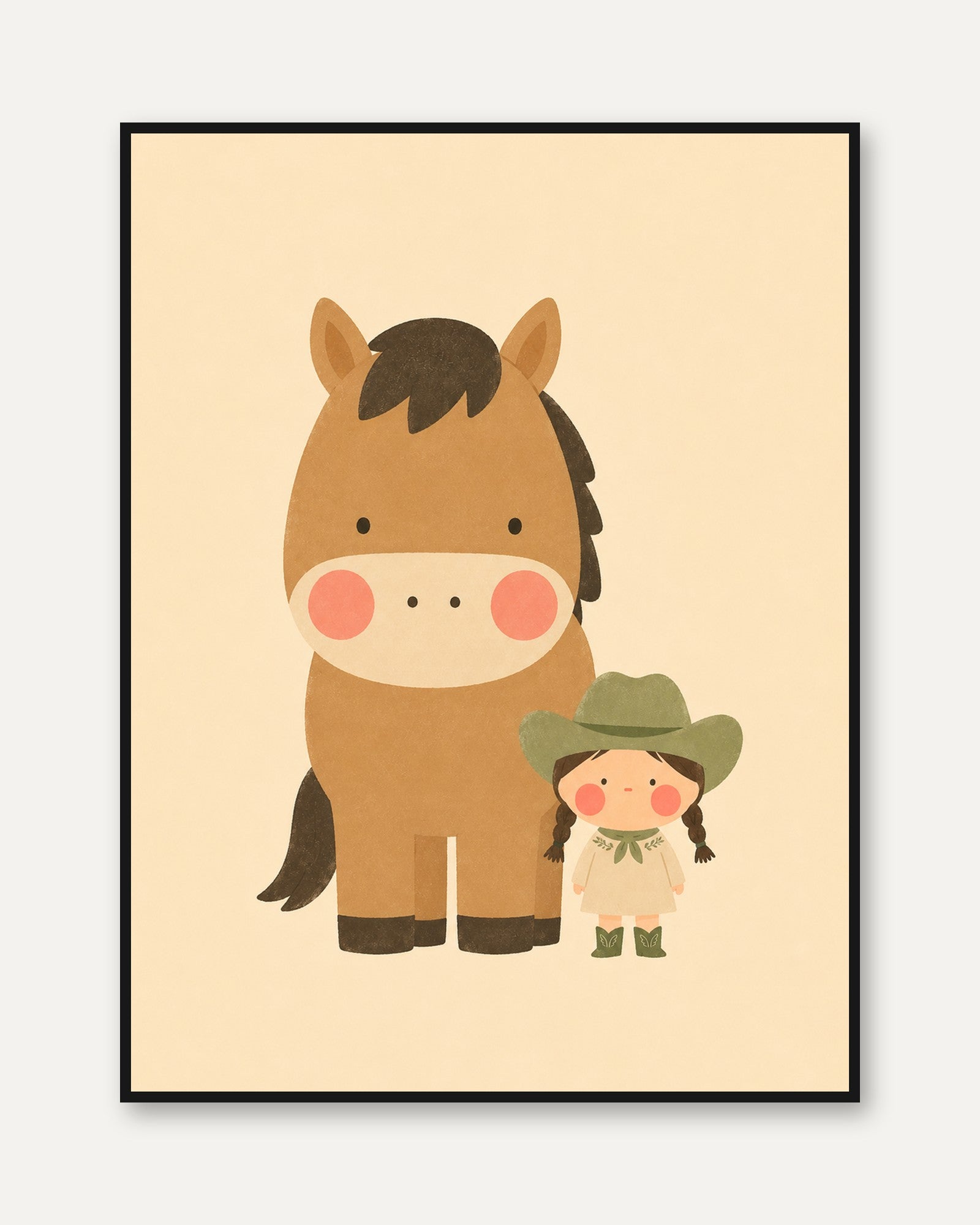 Horse and Cowgirl Nursery Art - framed