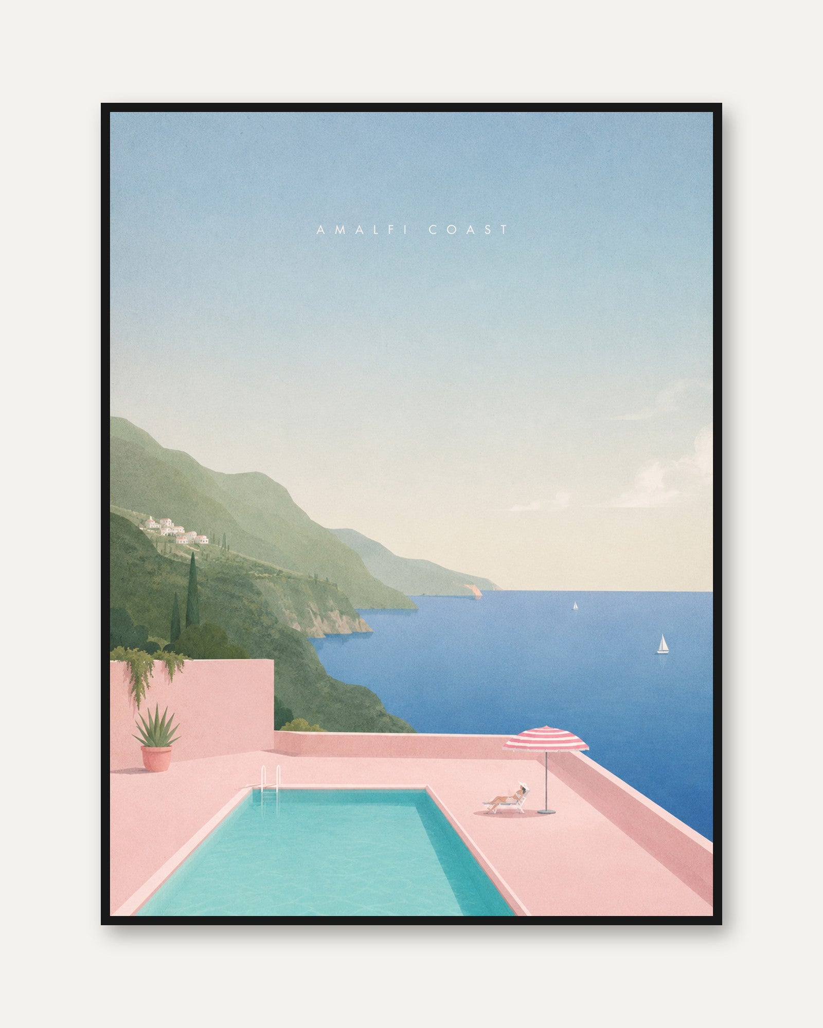Amalfi Coast Poster – Italy Travel Print - framed