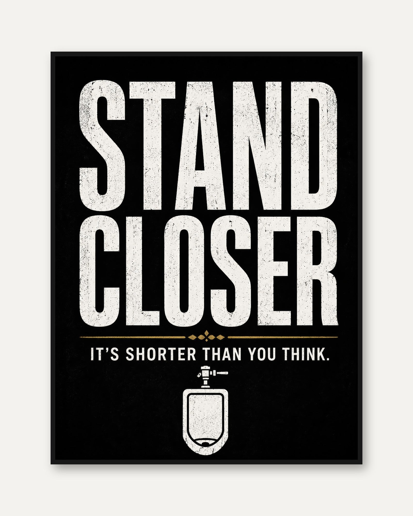Bathroom Humor Wall Art – Funny Bathroom Sign - framed