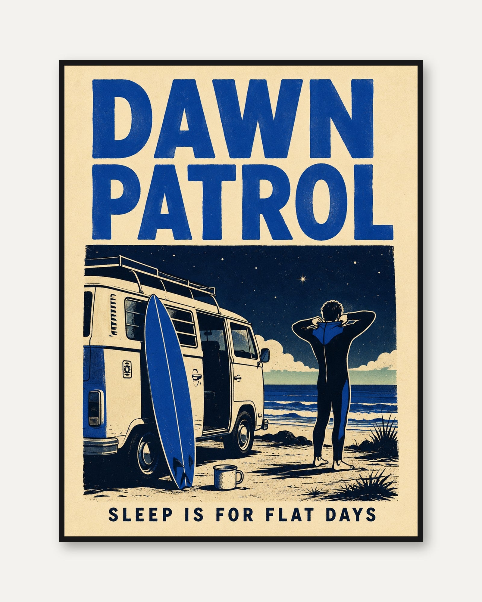 Surf Van Wall Art – Dawn Patrol Beach Print - framed