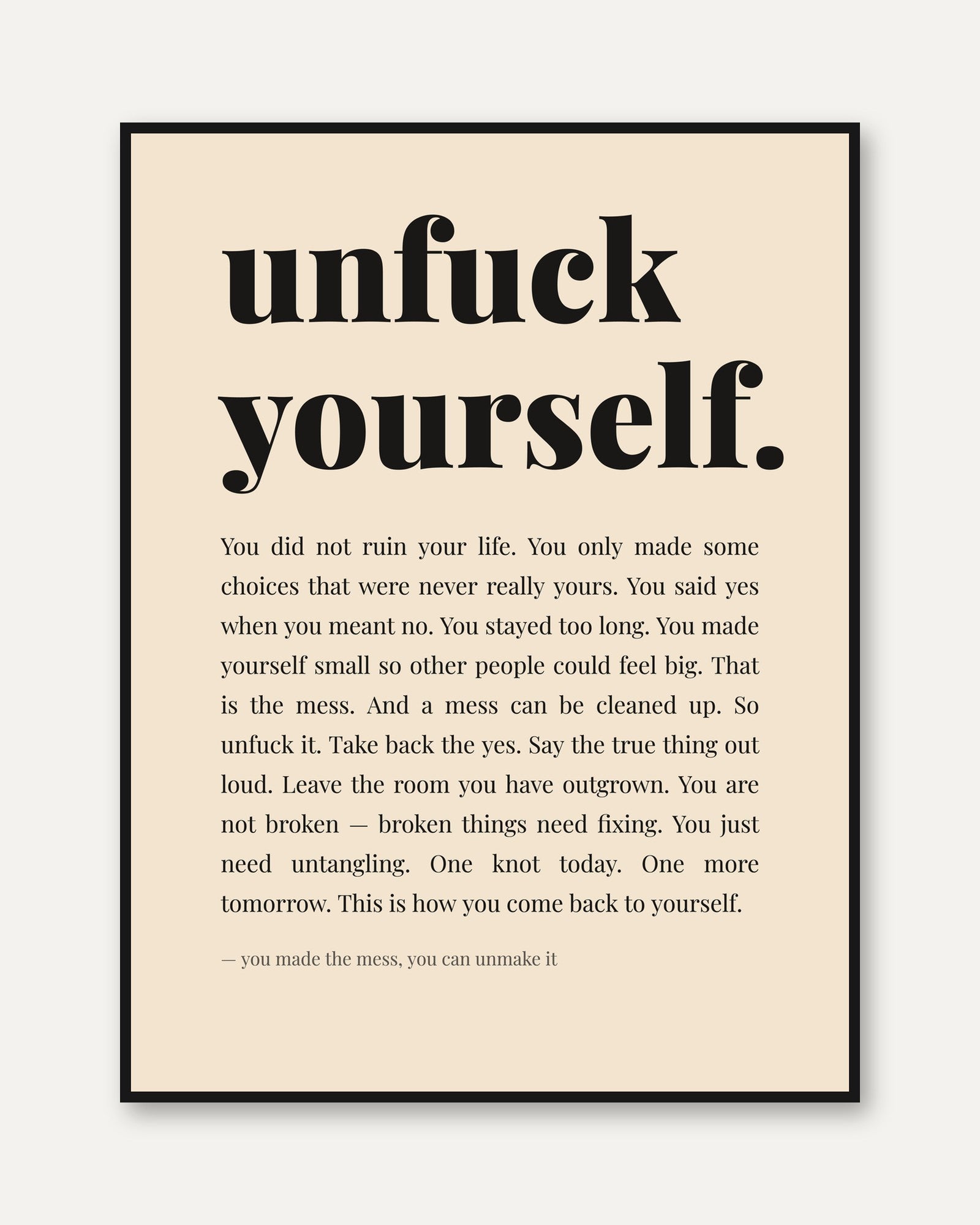 Self Care Wall Art – Therapy Office Decor - framed