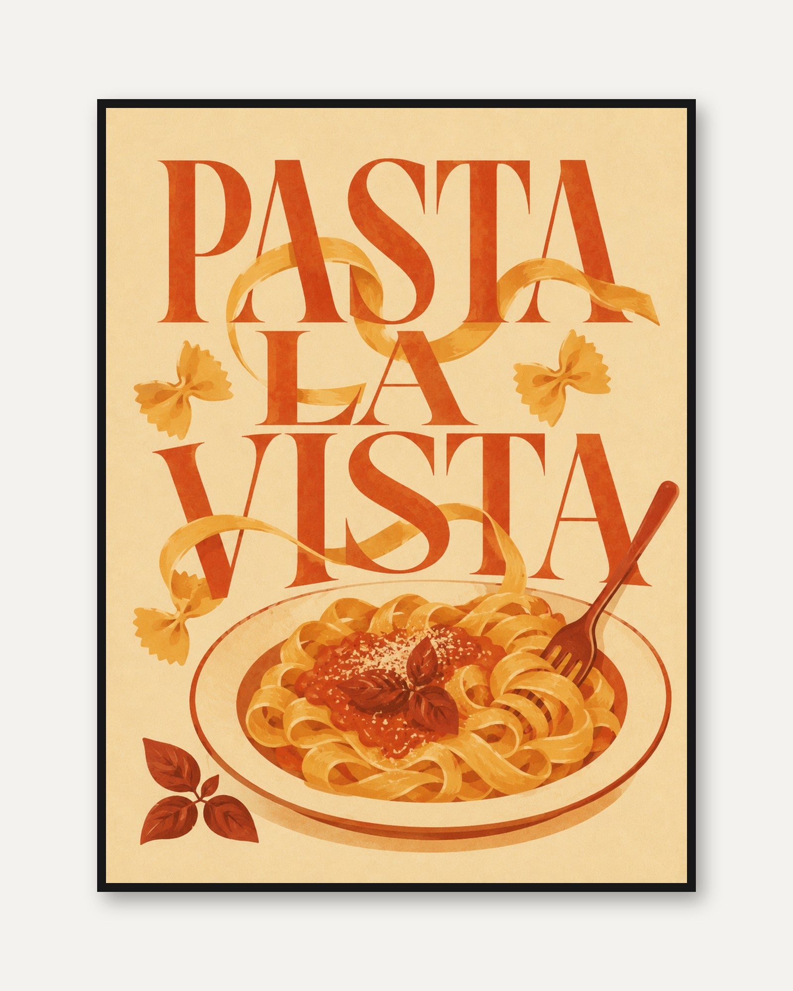 Retro Italian Kitchen Print - framed