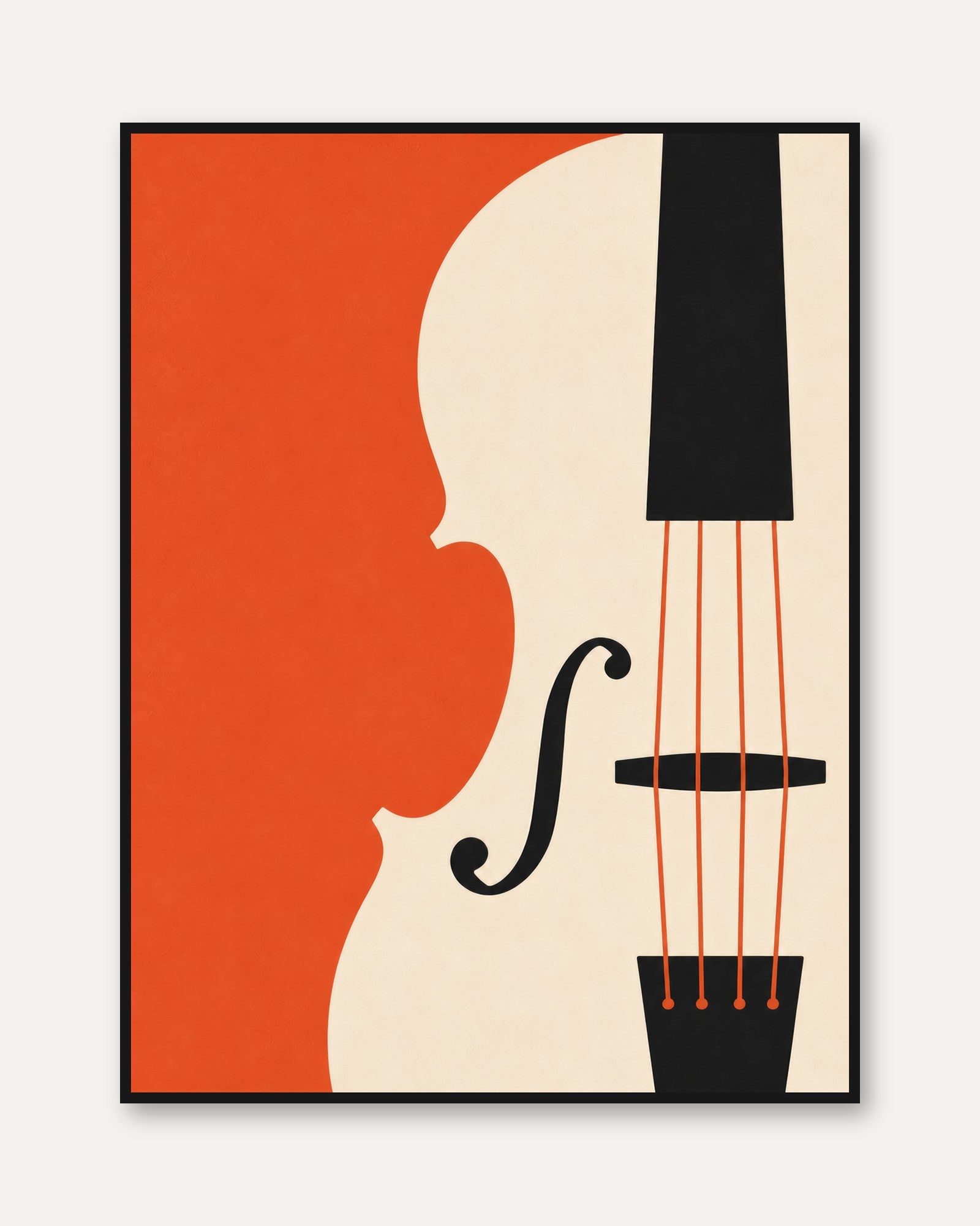Music Lover Gift Wall Art Print — Cello Poster - framed