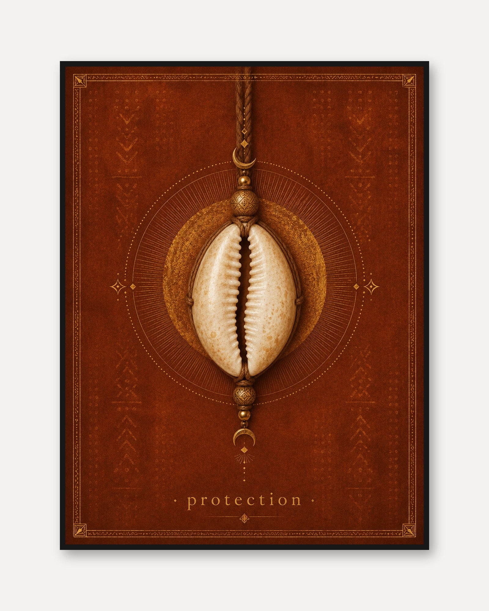 Cowrie Shell Protection Print - framed