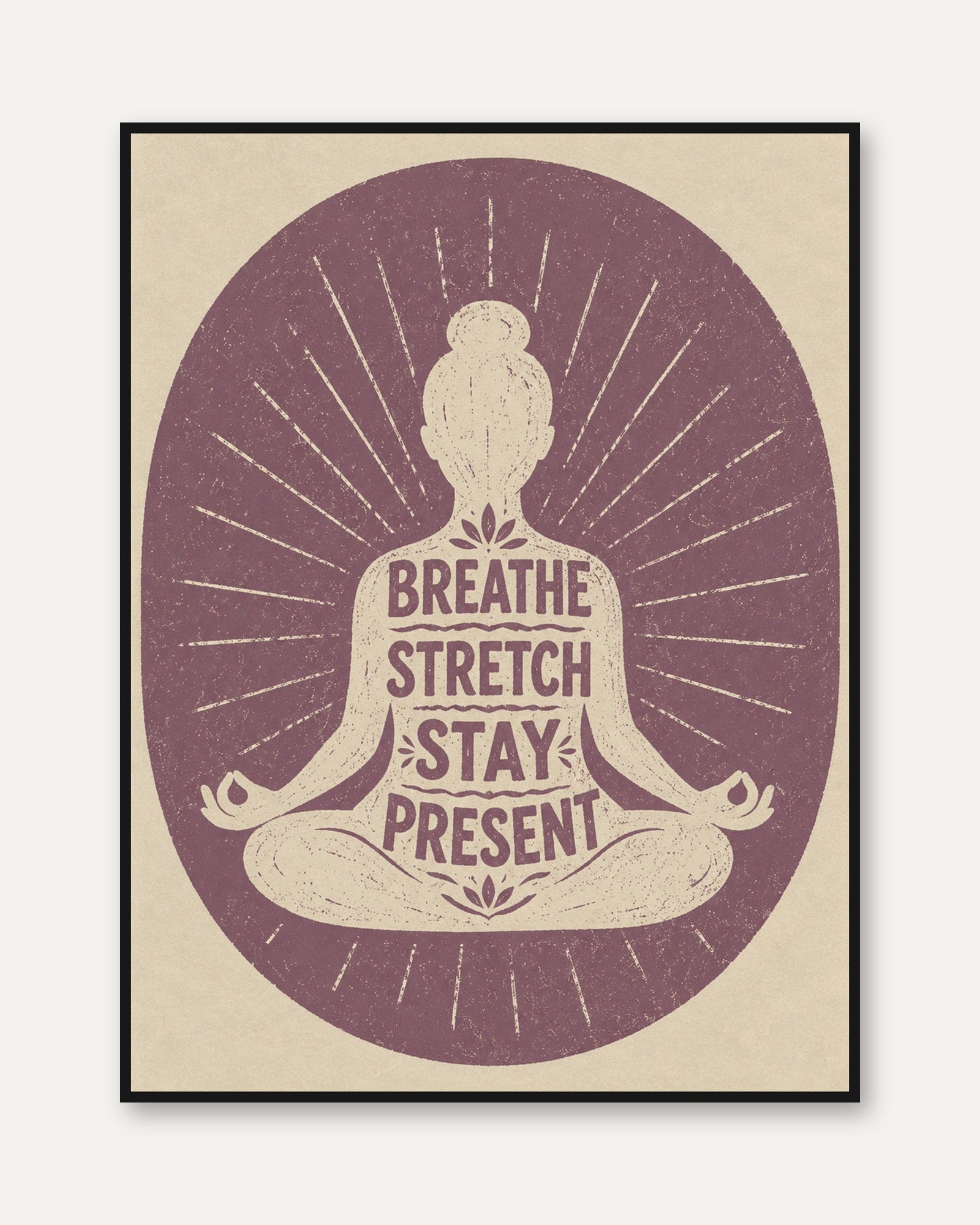 Yoga Meditation Wall Art: Calm Lotus Pose - framed