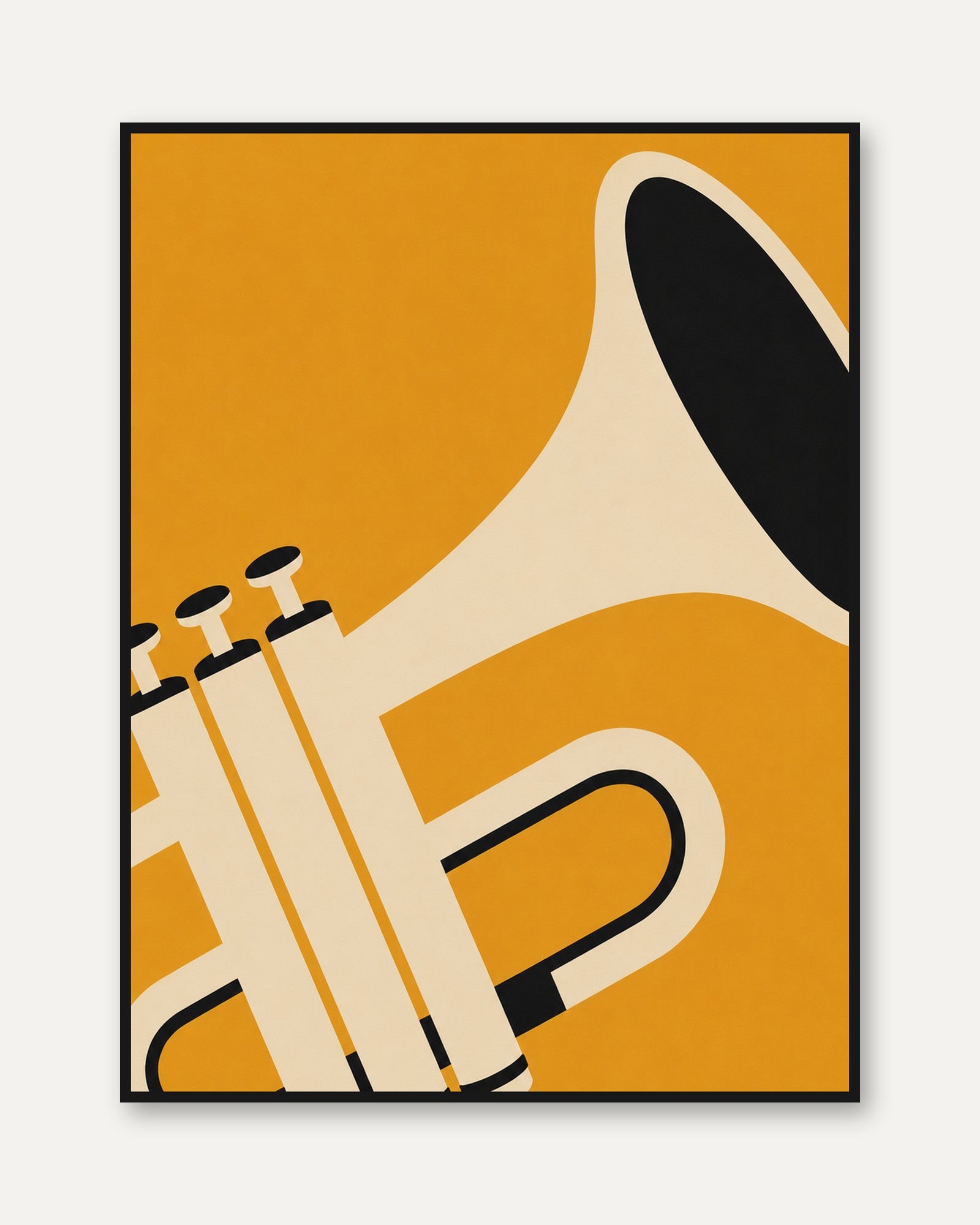 Trumpet Wall Art – Jazz Music Print - framed