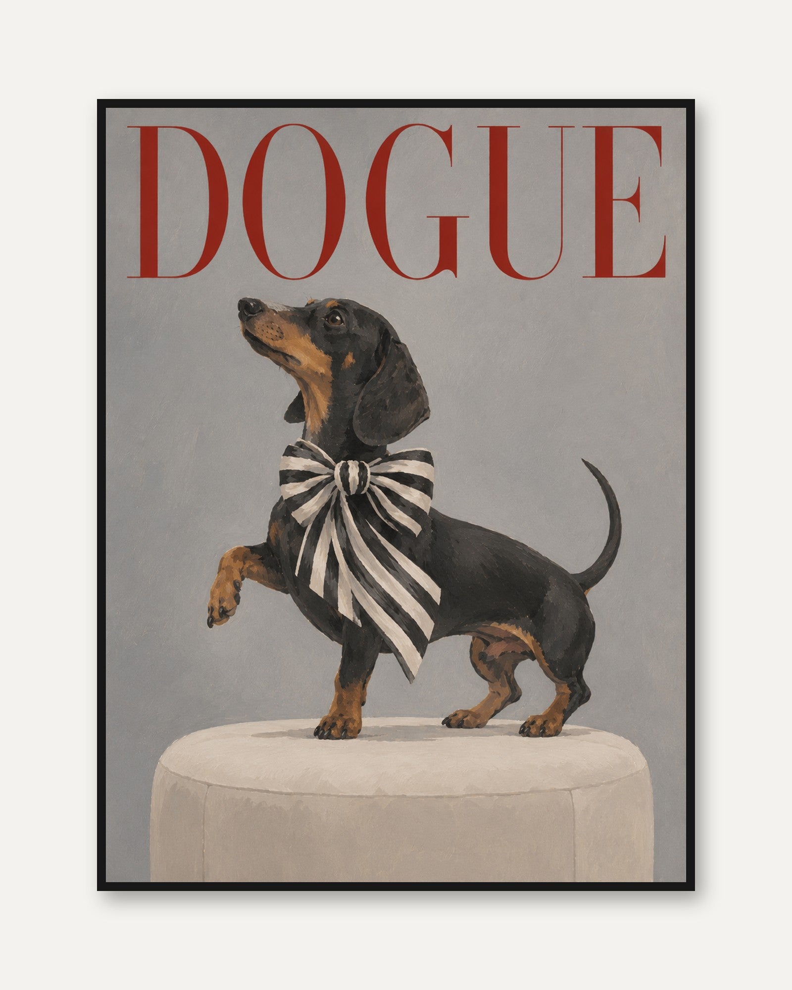 Dachshund Wall Art – Fashion Dog Print - framed