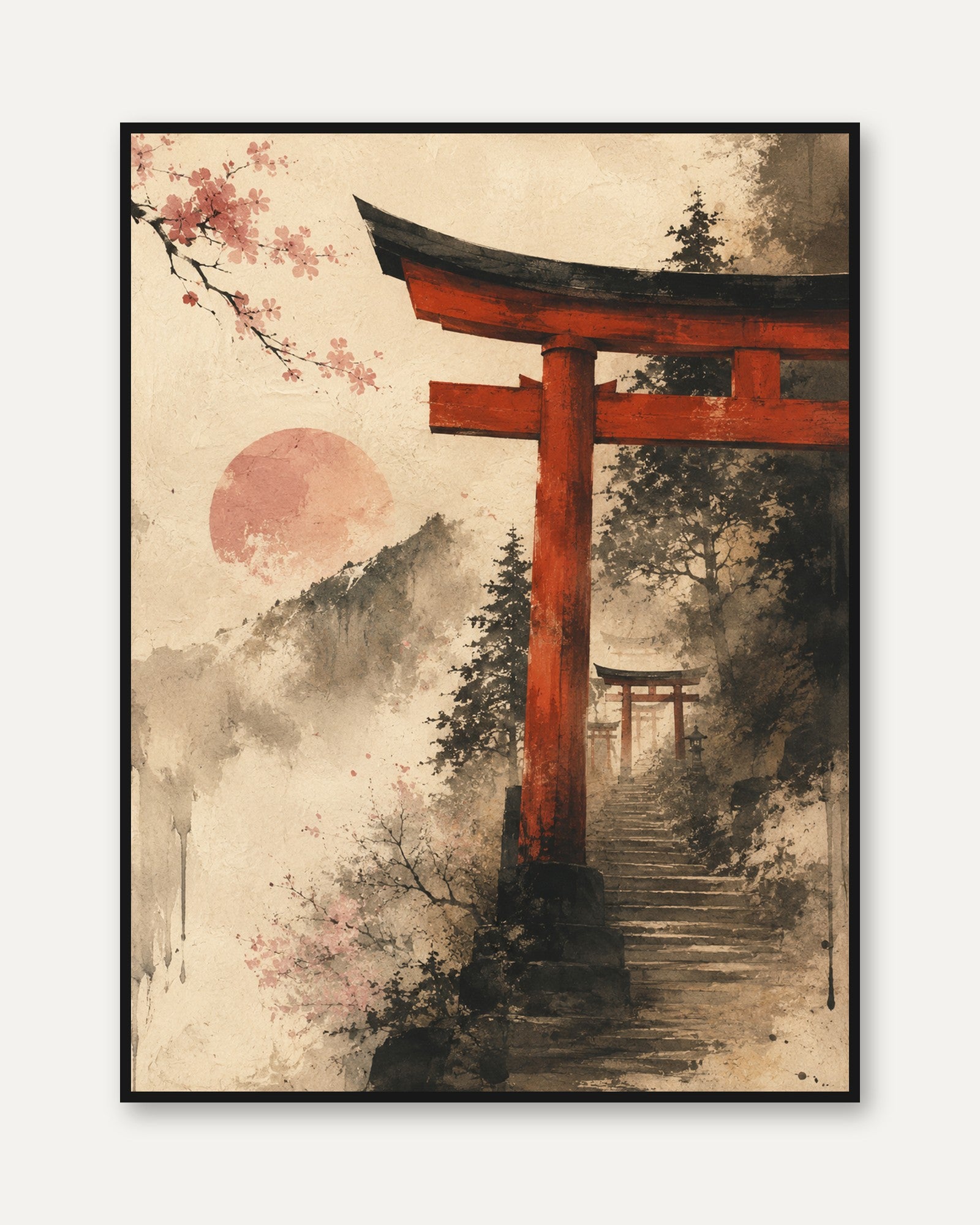Japanese Torii Gate Print - framed