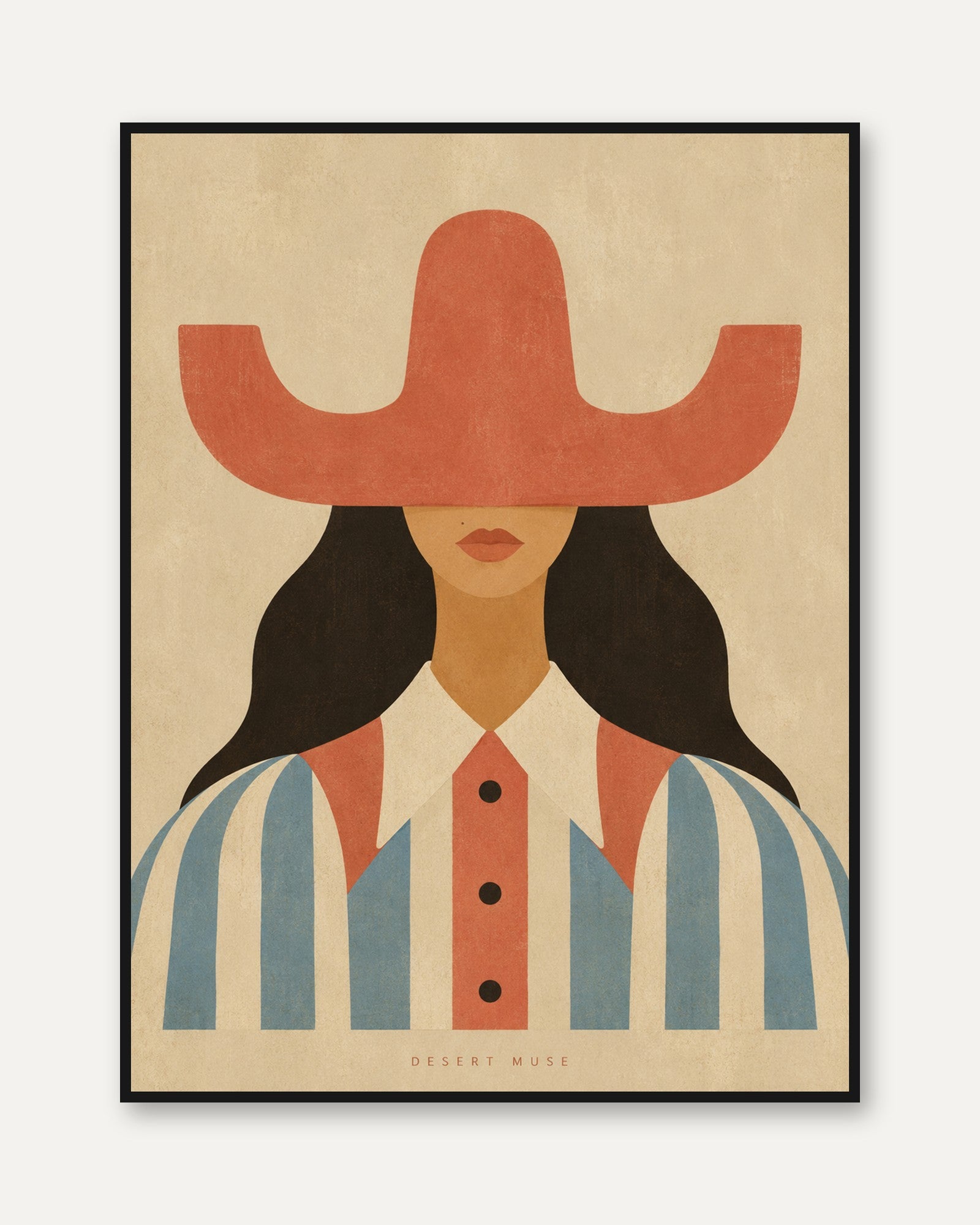 Western Woman Wall Art – Southwest Portrait Print - framed