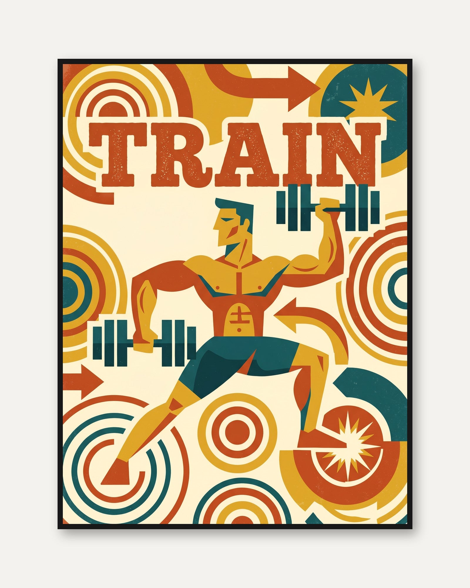Retro Fitness Poster - framed