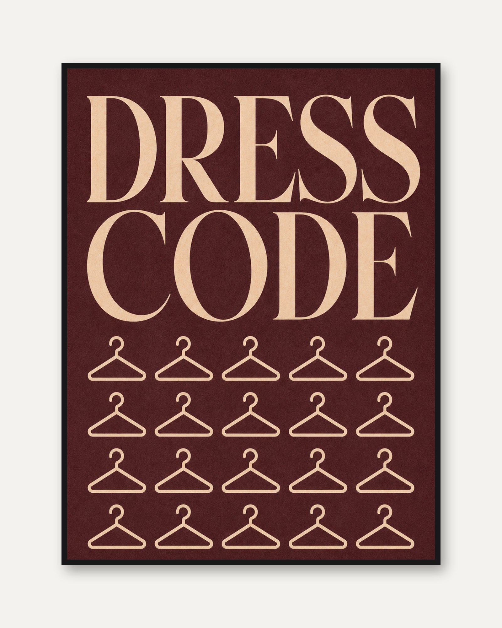 Fashion Wall Art Print: Burgundy Typography - framed