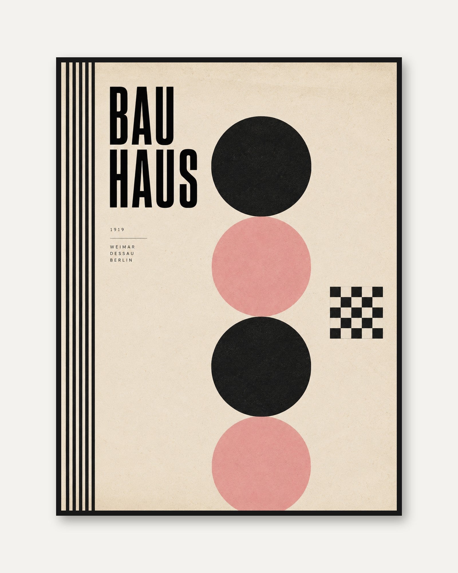Bauhaus Print: Bold Geometric Shapes - framed