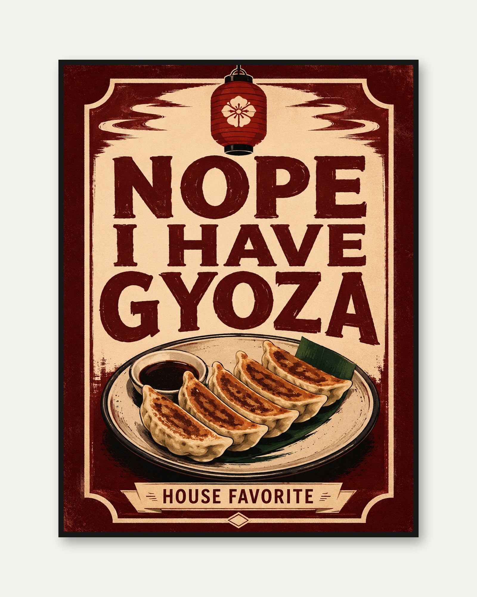 Gyoza Kitchen Wall Art – Japanese Food Poster - framed