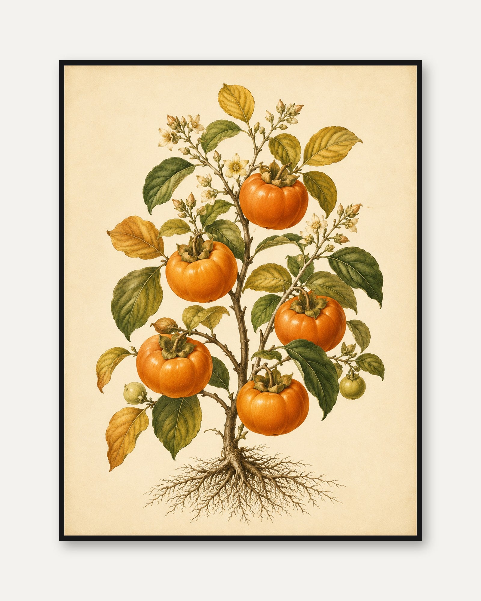 Botanical Tomato Plant Print: Vintage Illustration Wall Art - framed