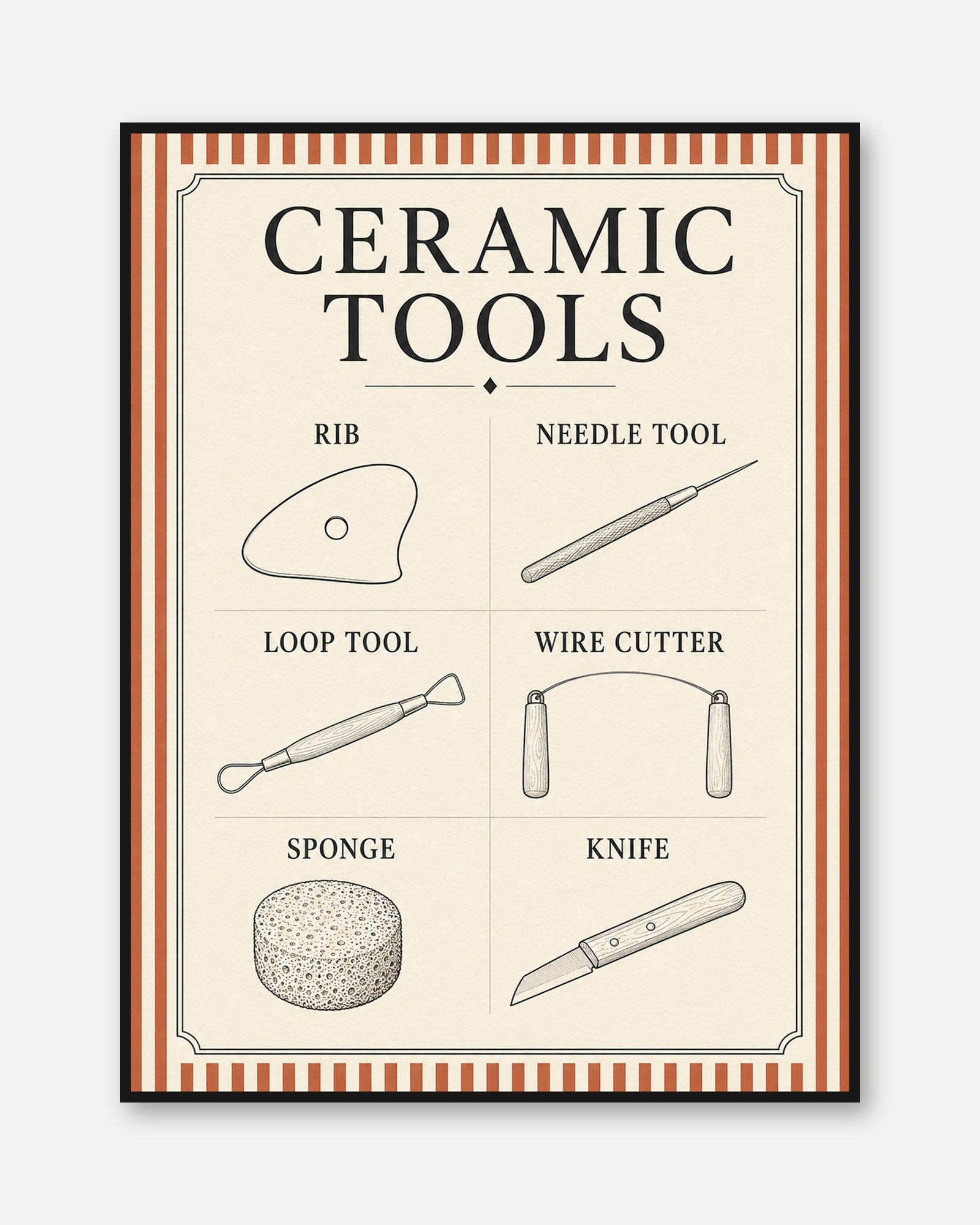 Ceramic Tools Print - framed