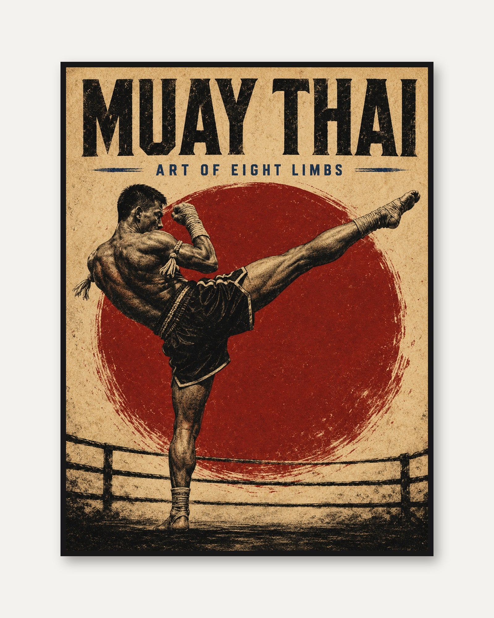 Martial Arts Wall Art – Muay Thai Poster - framed