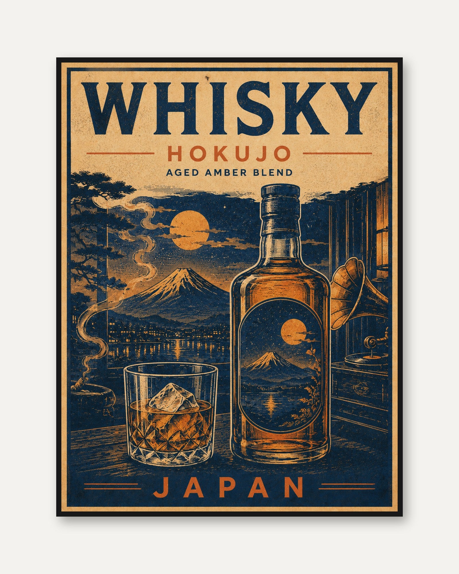 Japanese Whisky Poster - framed