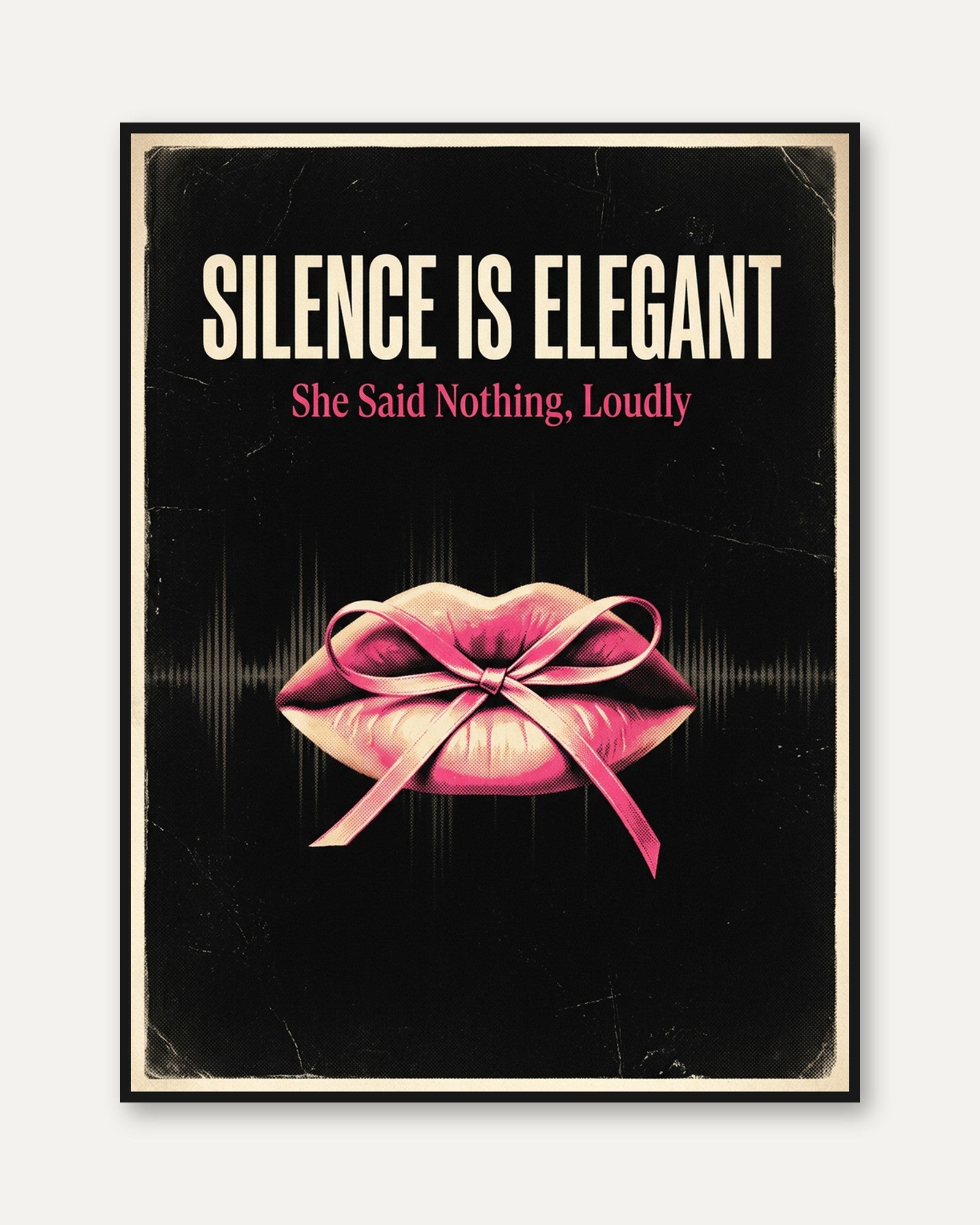 Feminist Typography Print — Silence Is Elegant Quote - framed