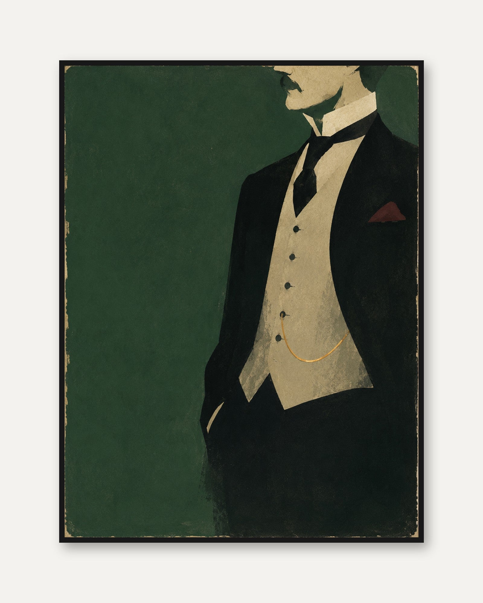 Gentleman Portrait Print – Vintage Man Wall Art - framed