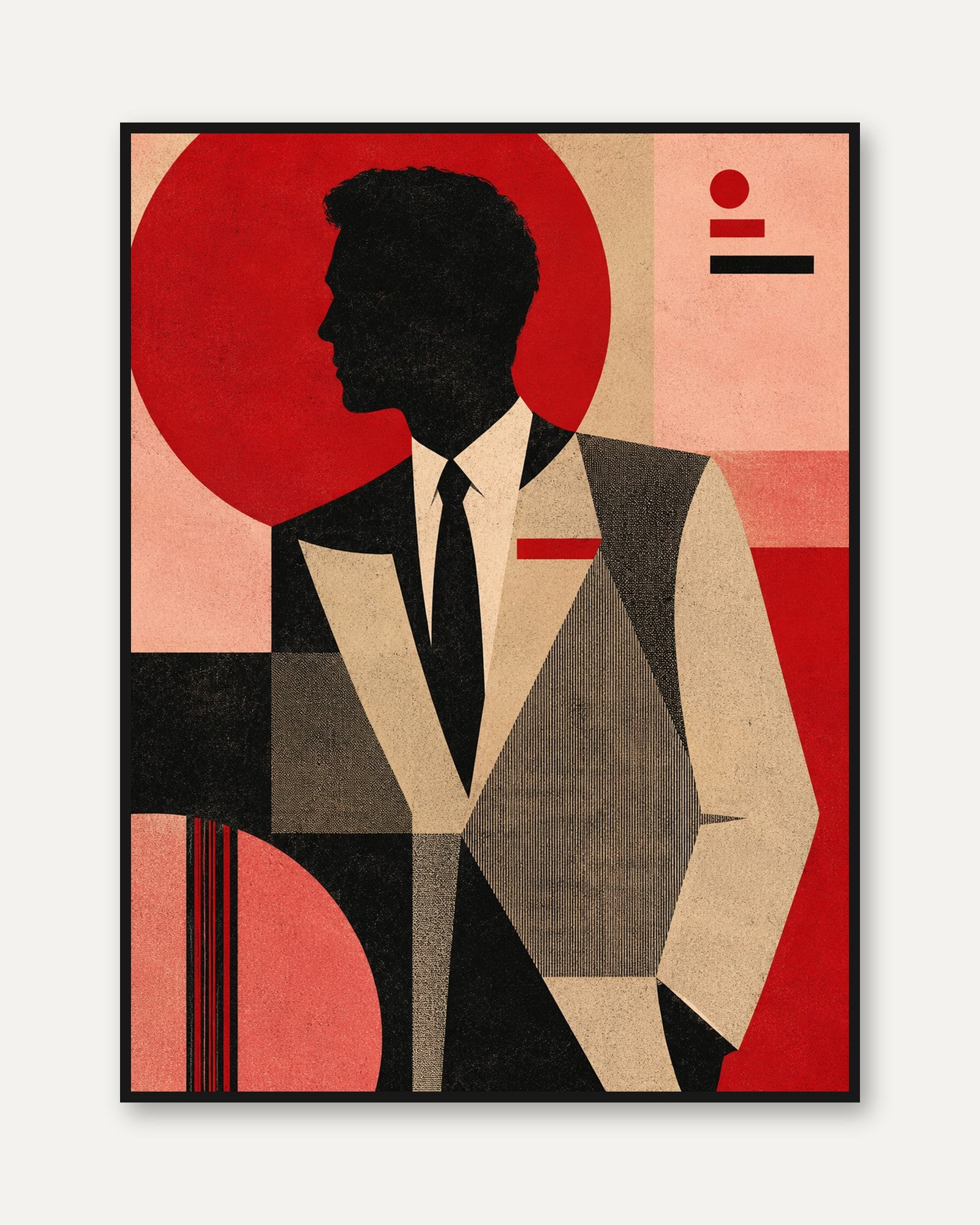 Mid Century Modern Poster – Retro Portrait Print - framed