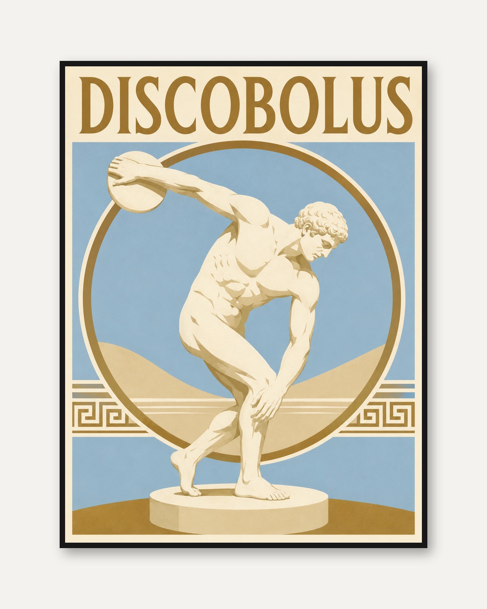 Greek Statue Poster – Discobolus Art Print - framed
