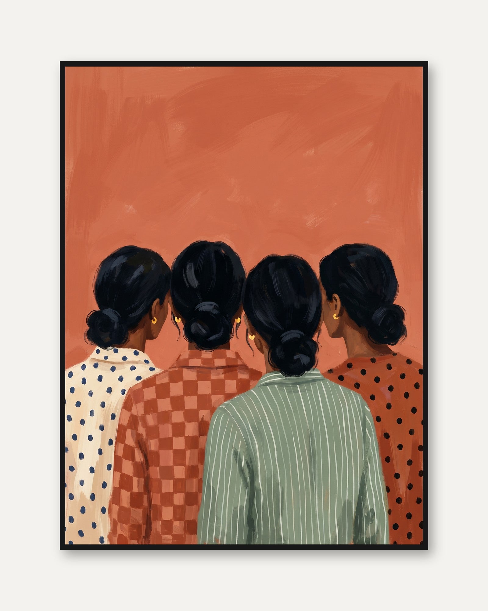 Figurative Women Portrait Print — Back View - framed