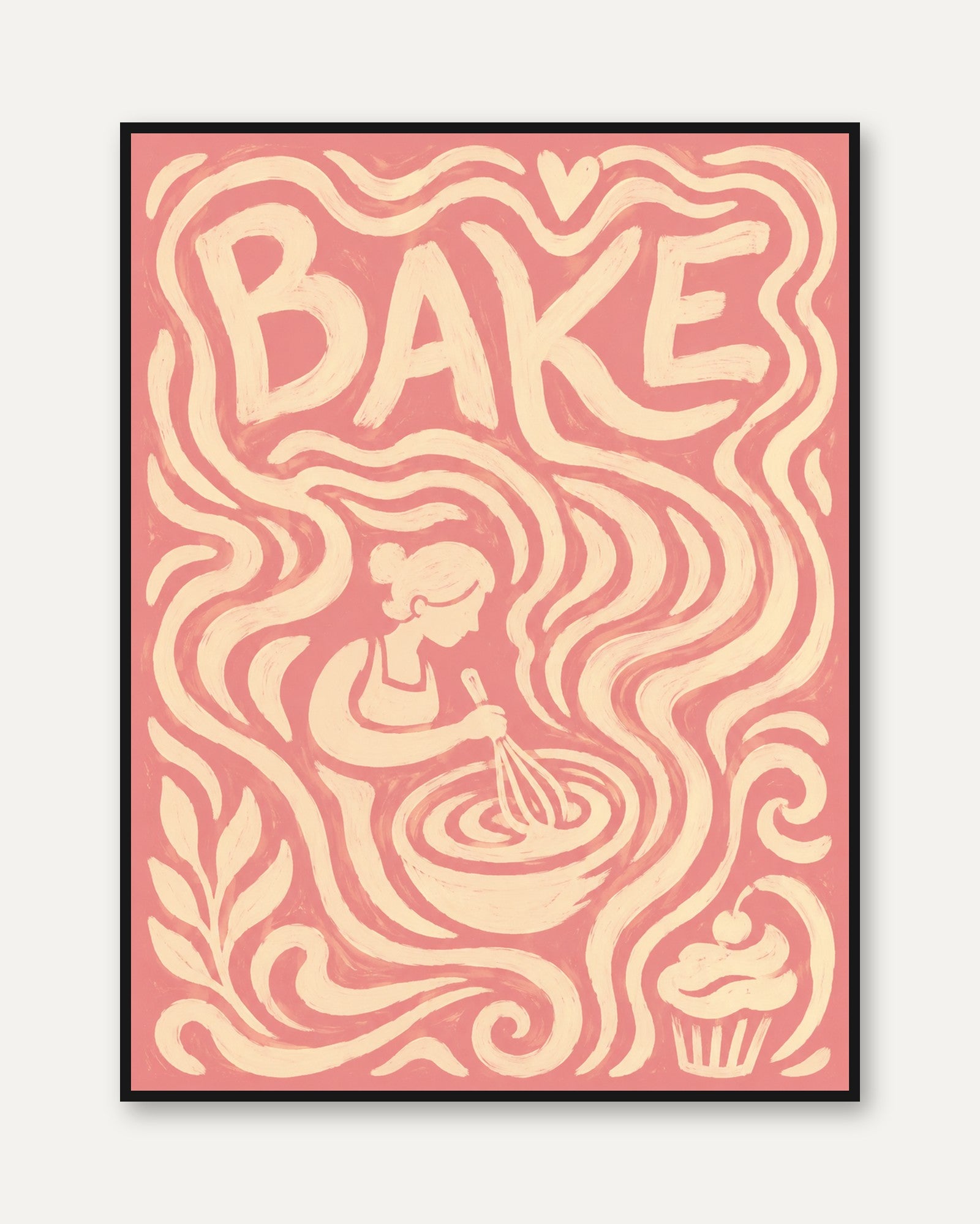 Baking Wall Art – Kitchen Typography Print - framed