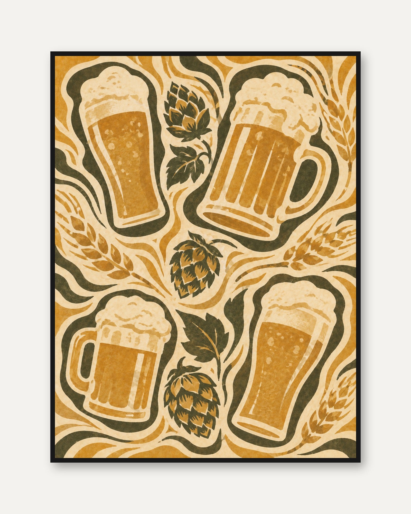 Beer Wall Art – Vintage Brewery Print - framed