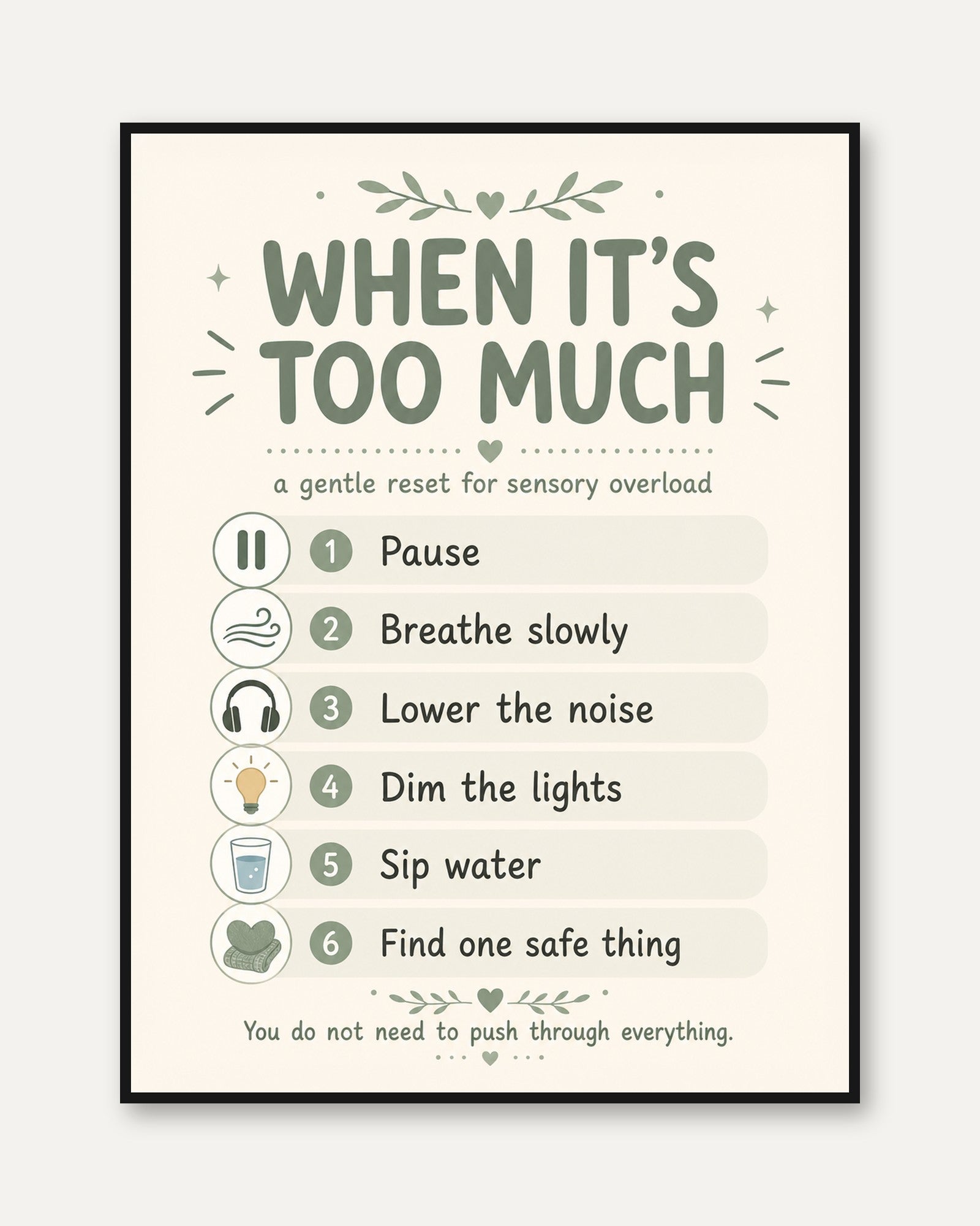 Calming Sensory Overload Print - framed