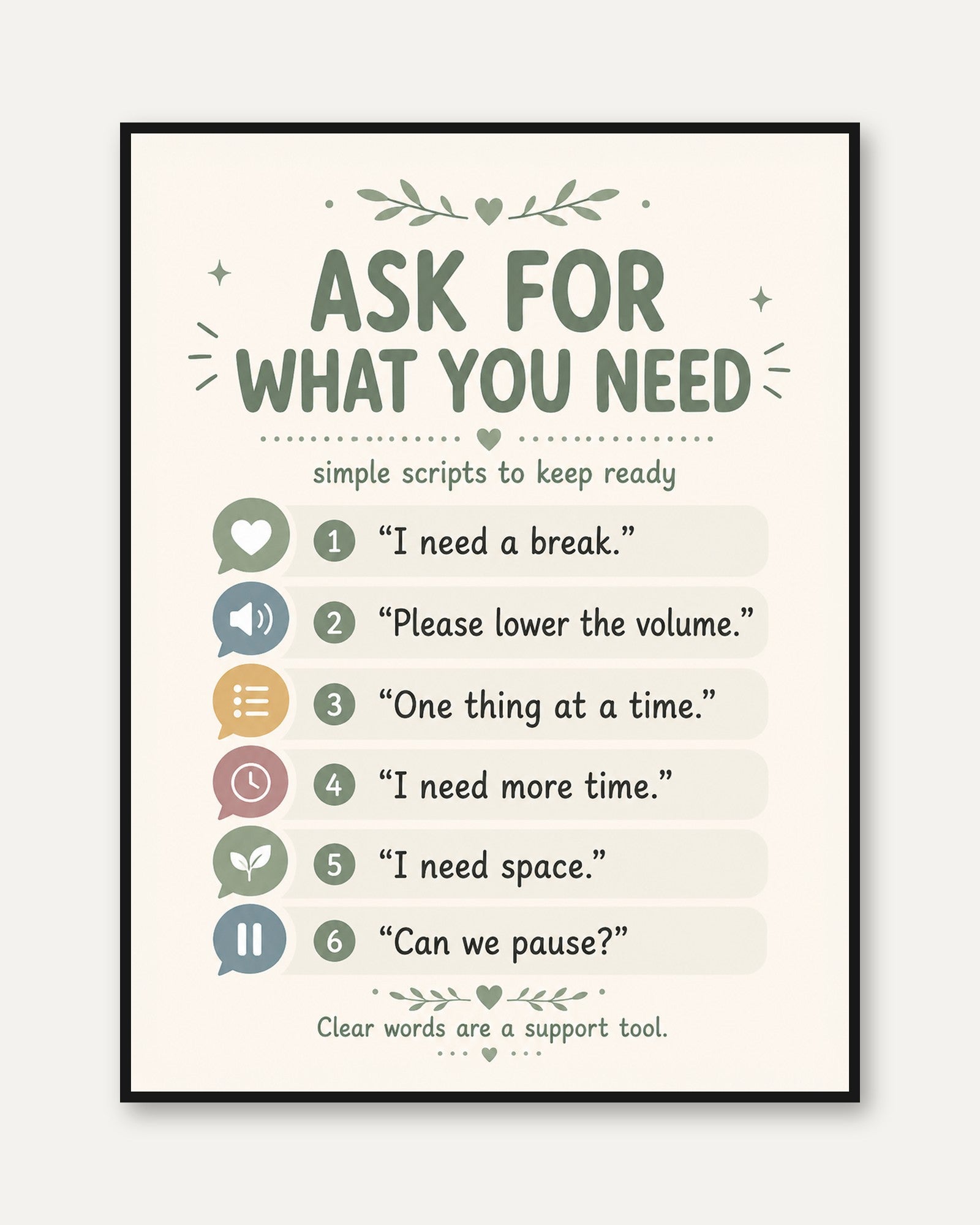 Calm Communication Print - framed