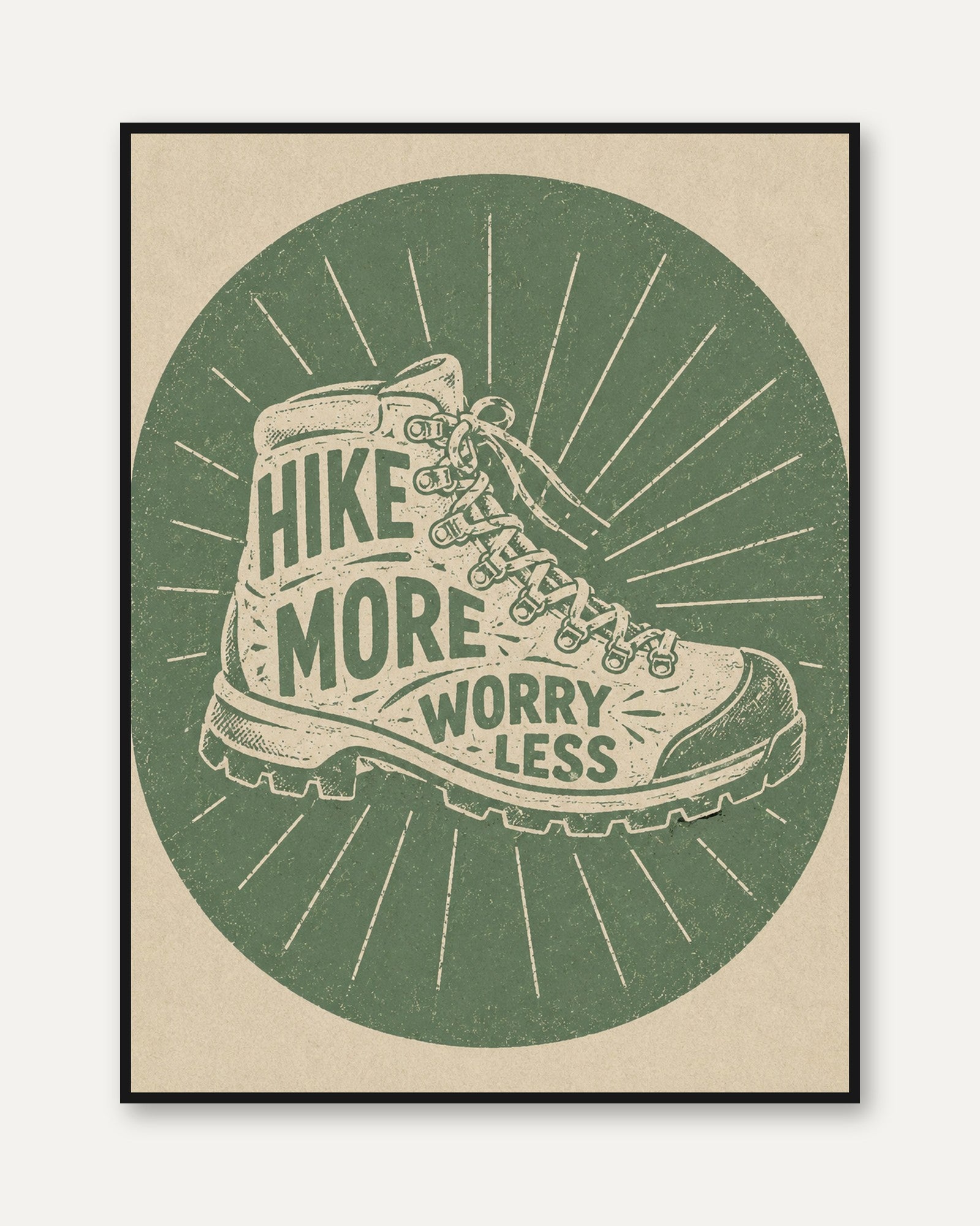 Vintage Hiking Boot Print - framed