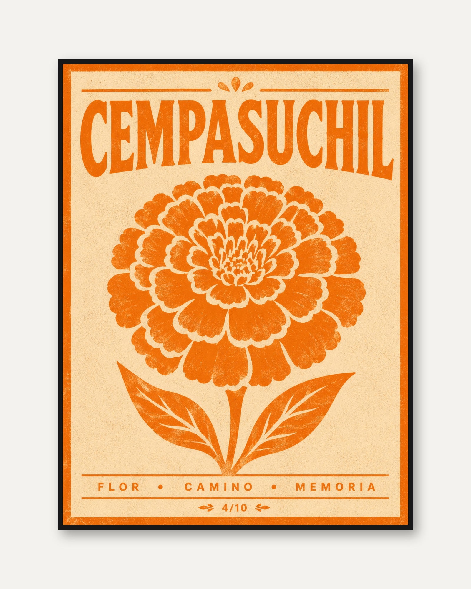 Mexican Folk Art Marigold Print - framed