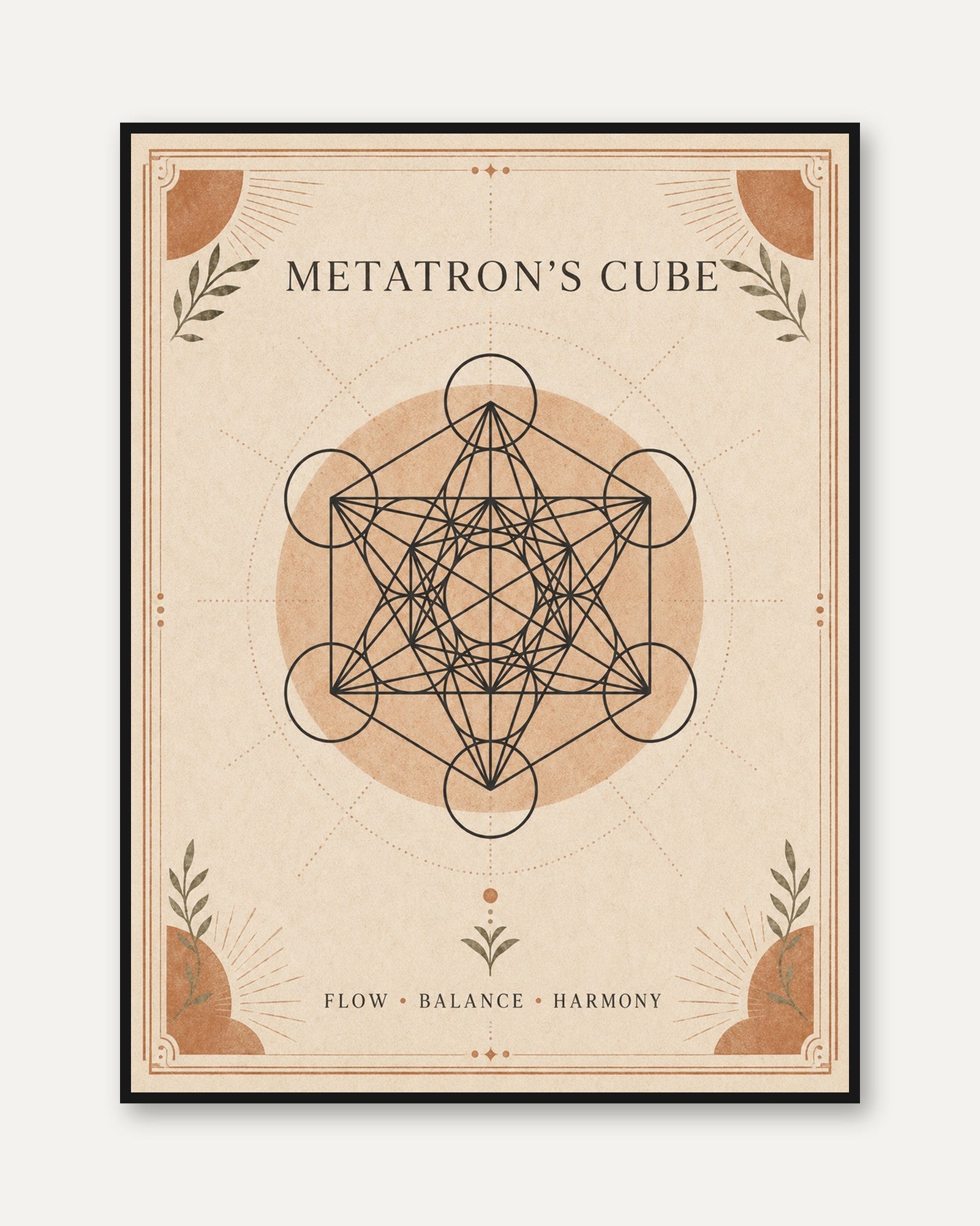 Metatron's Cube Sacred Geometry Print - framed