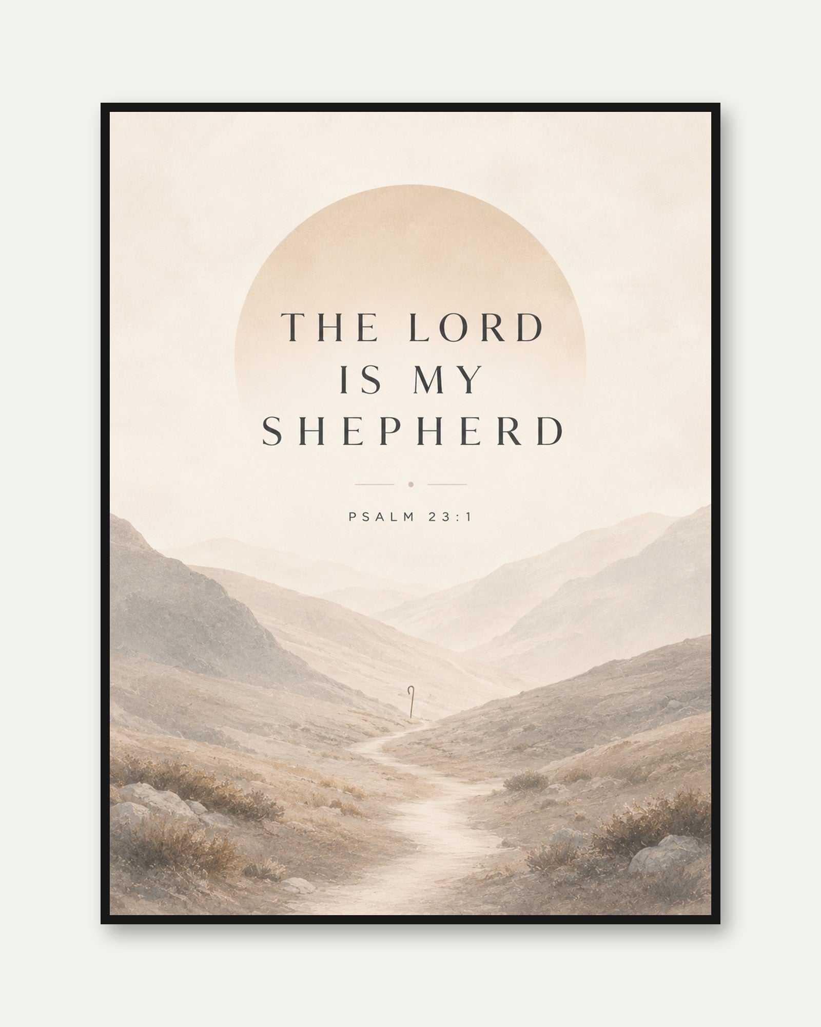 Psalm 23 Wall Art – Christian Scripture Print - framed
