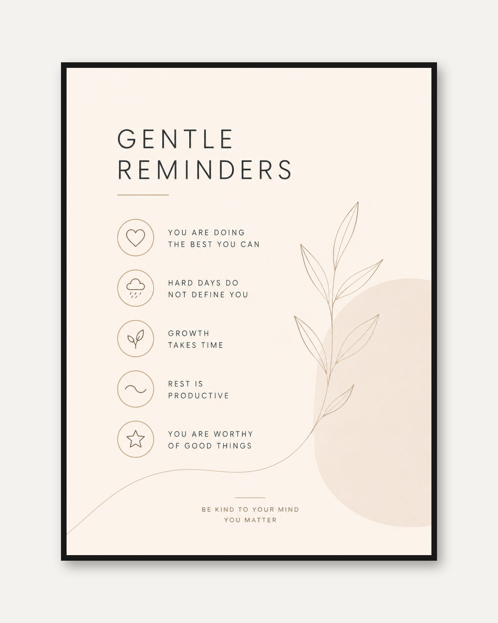 Gentle Reminders Wall Art - framed