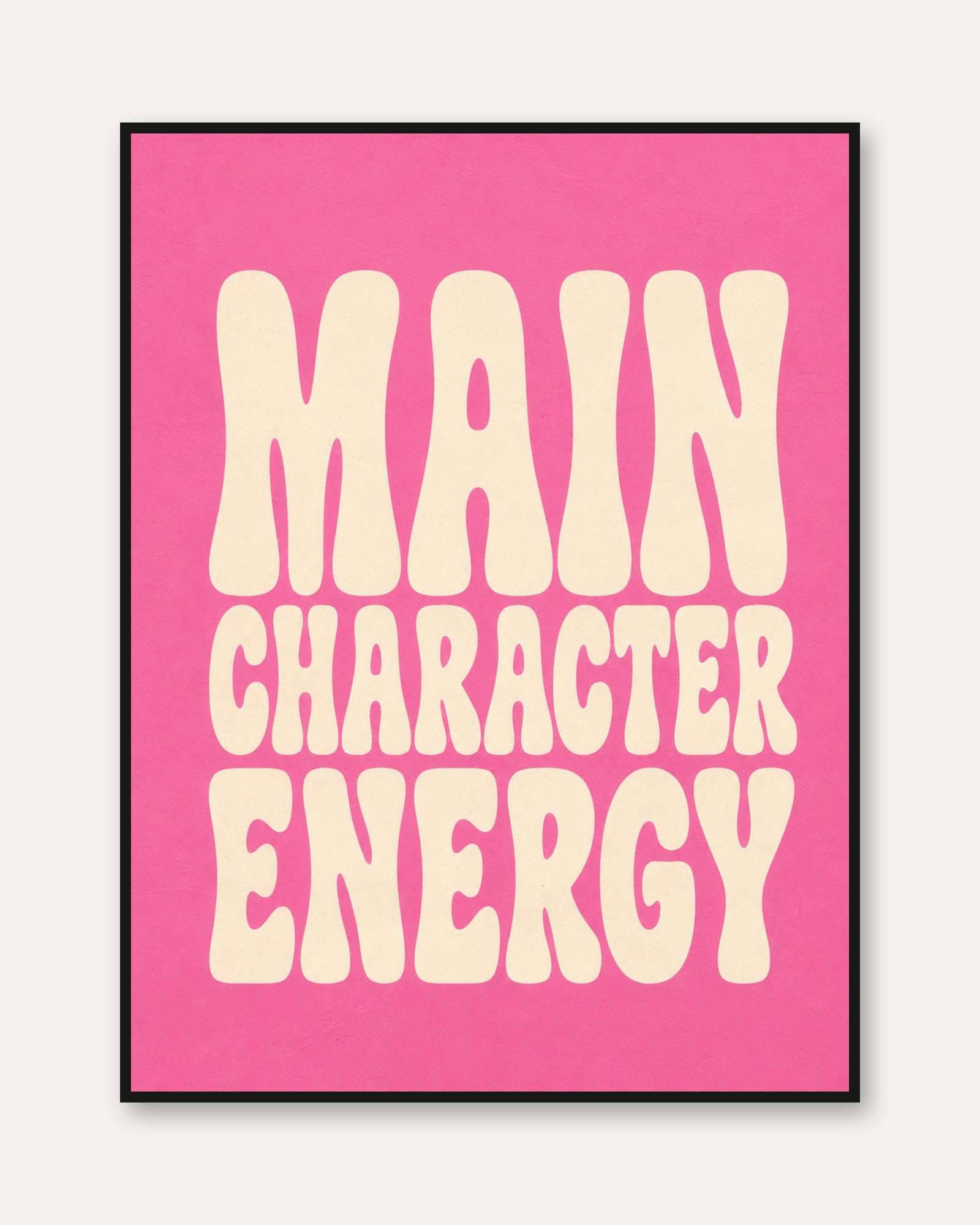 Main Character Energy Print: Retro 70s Typography - framed