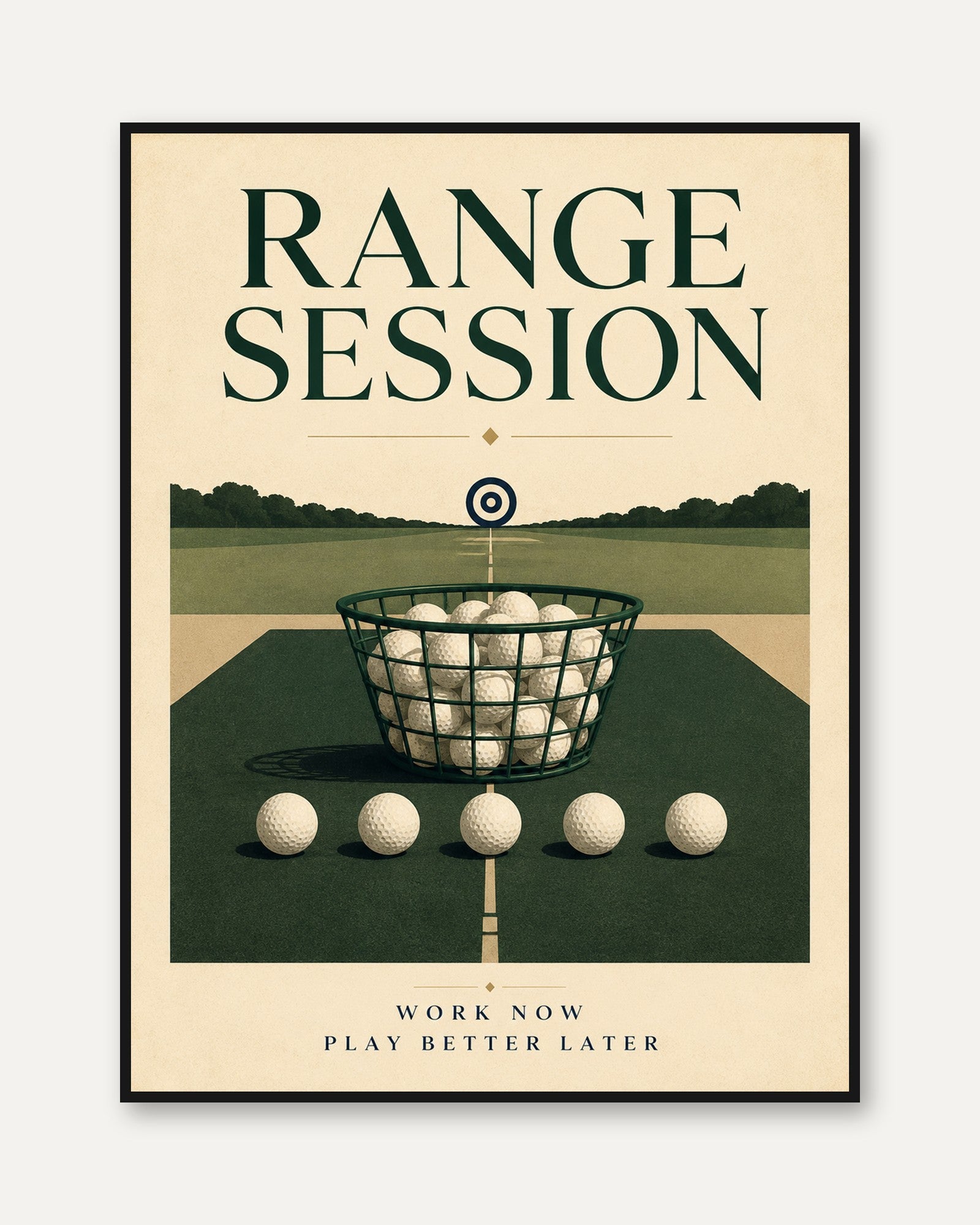Golf Wall Art – Range Session Print - framed
